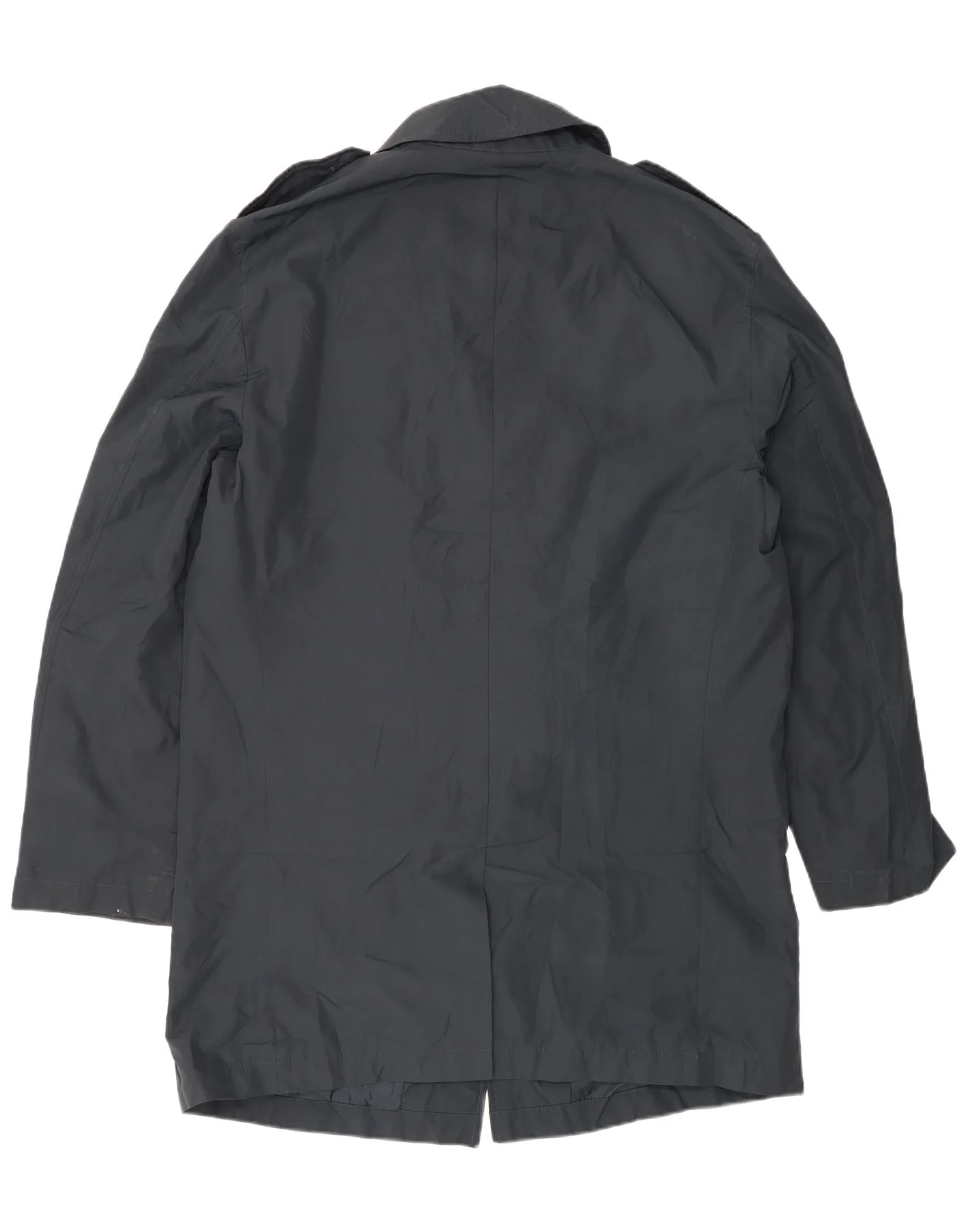 Marks & Spencer Mens Trench Coat UK 38/40 Medium Black Polyester - Image 2
