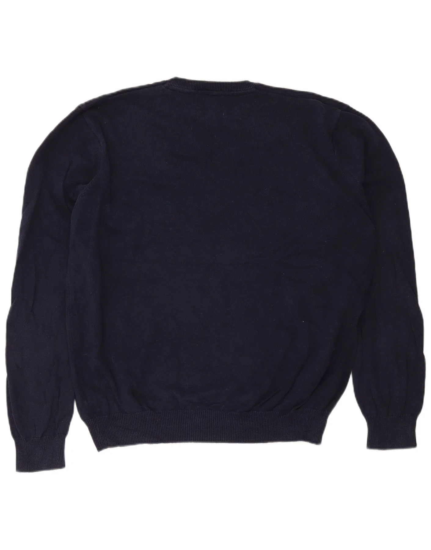 Marks & Spencer Mens V-Neck Jumper Sweater 2XL Navy Blue Cotton - Image 2