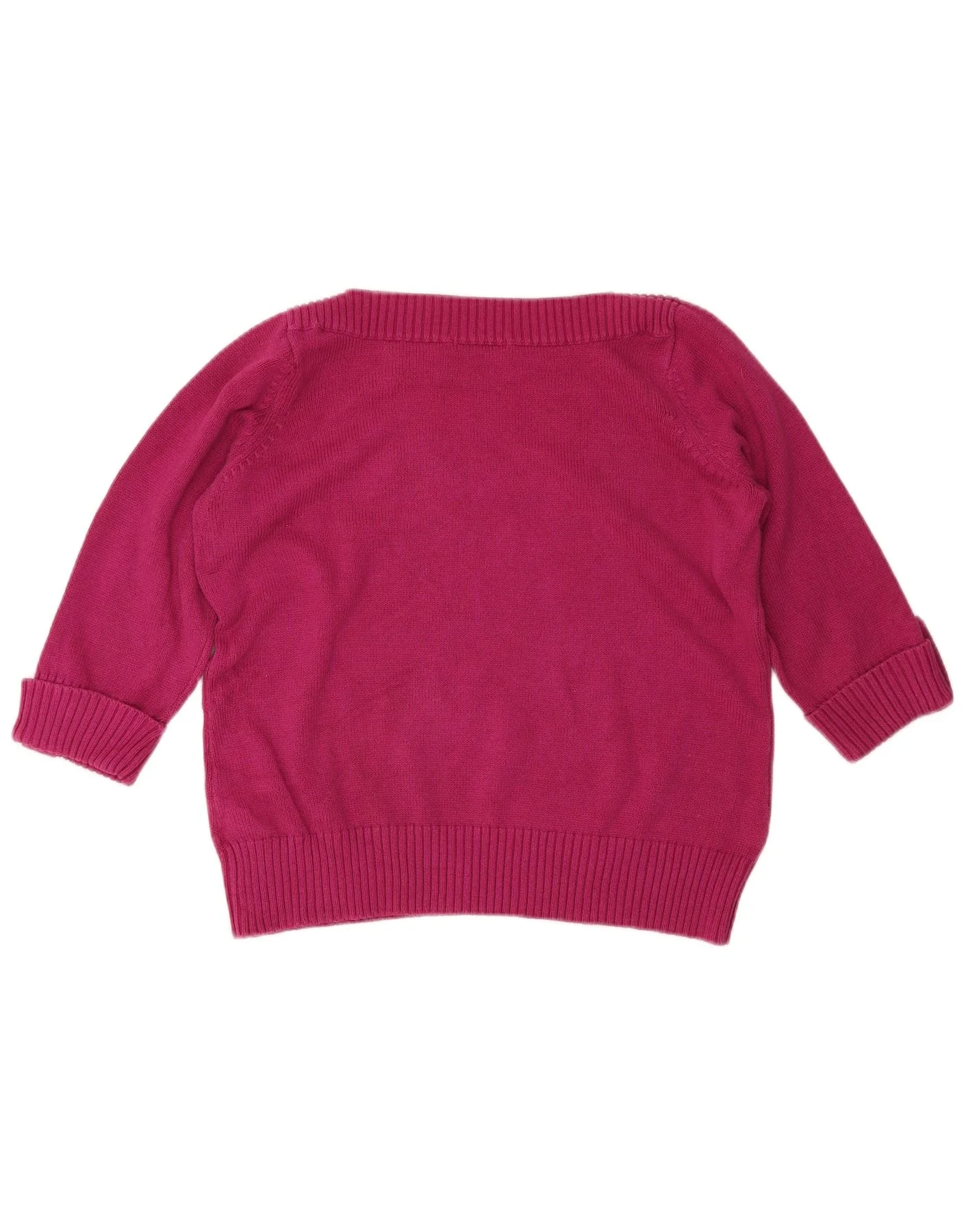 Marks & Spencer Womens 3/4 Sleeve Boat Neck Jumper Sweater UK 18 XL Maroon - Image 2