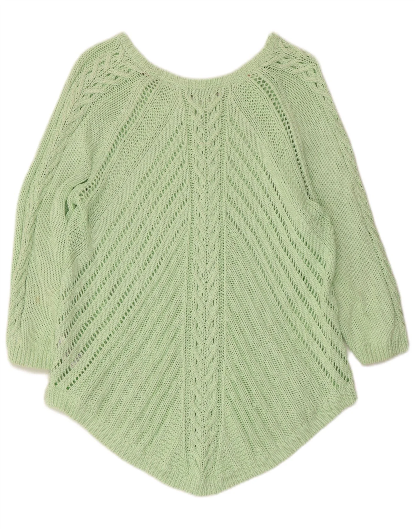 Marks & Spencer Womens Asymmetric V-Neck Jumper Sweater UK 18 XL Green - Image 2