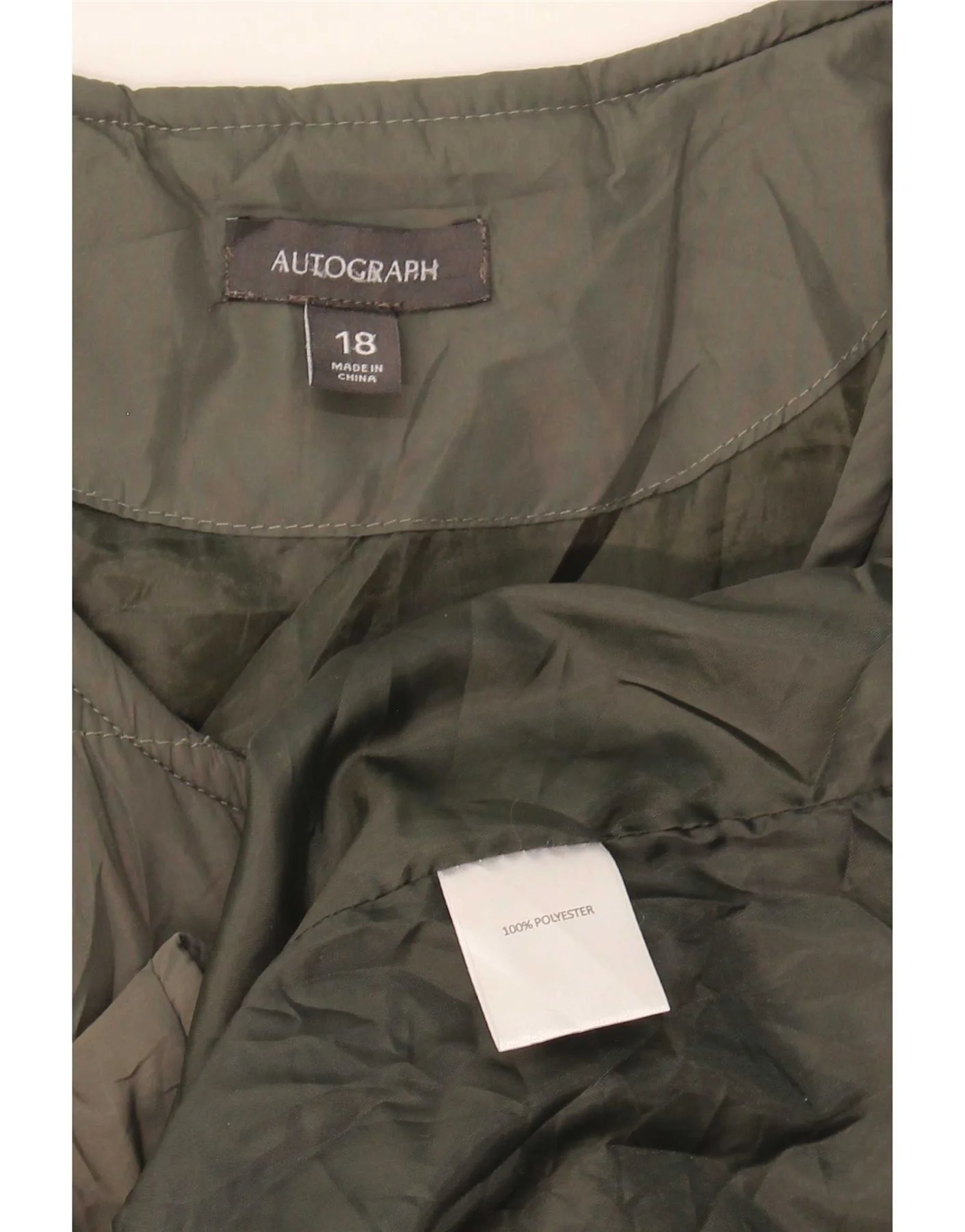 Marks & Spencer Womens Autograph Loose Fit Padded Coat UK 18 XL Khaki - Image 3