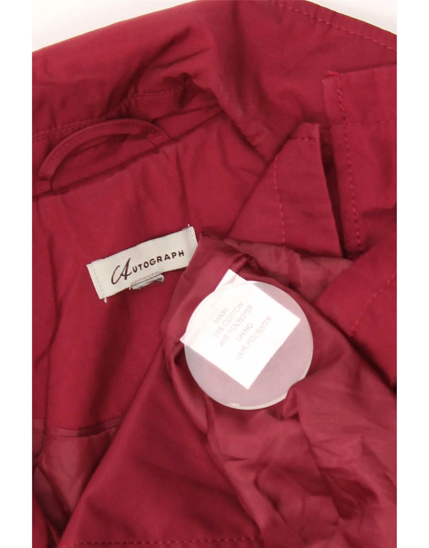 Marks & Spencer Womens Autograph Oversized Trench Coat UK 18 XL Burgundy - Image 4