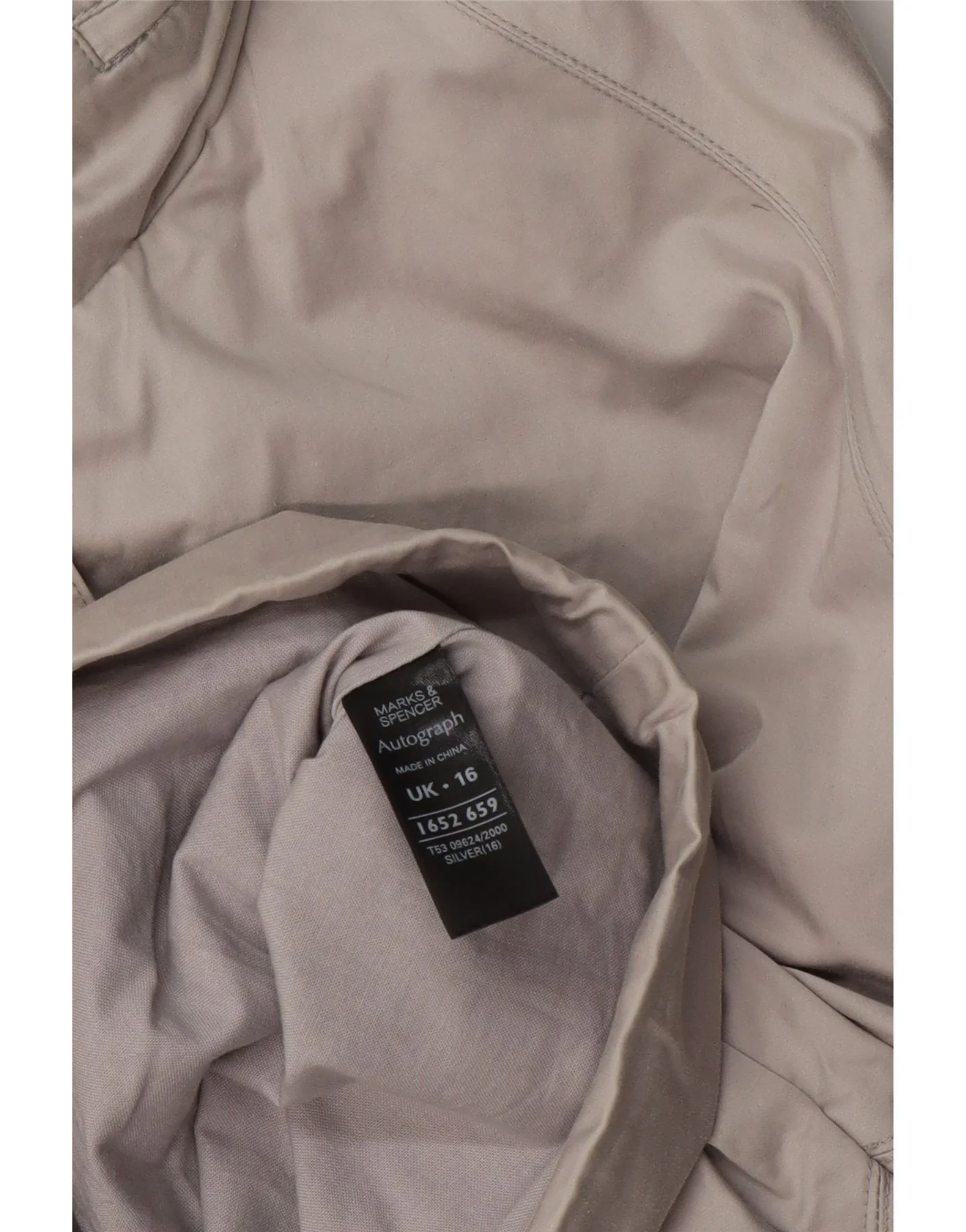 Marks & Spencer Womens Autograph Windbreaker Jacket UK 16 Large Silver - Image 4