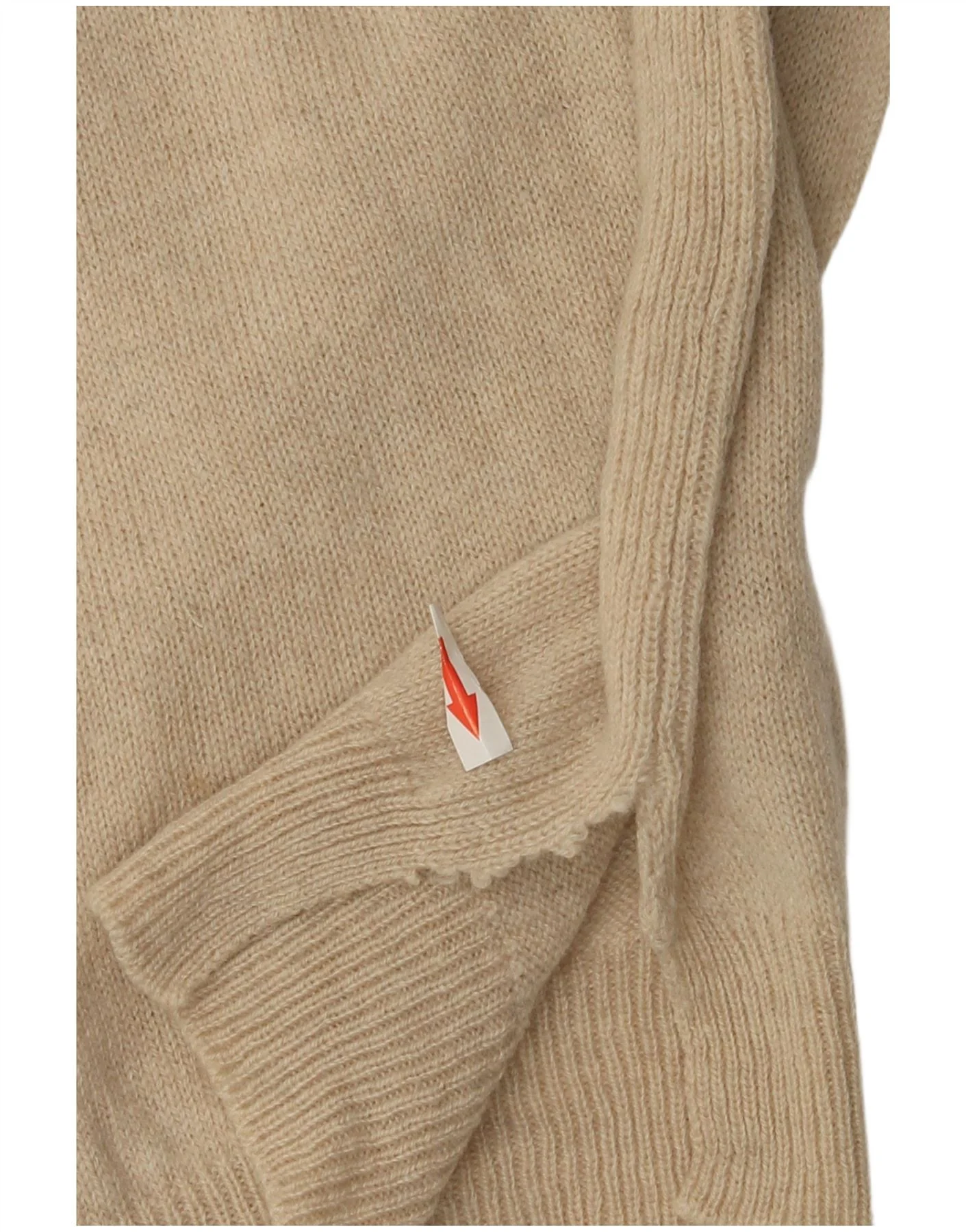 Marks & Spencer Womens Boat Neck Jumper Sweater UK 14 Large Beige Wool - Image 3