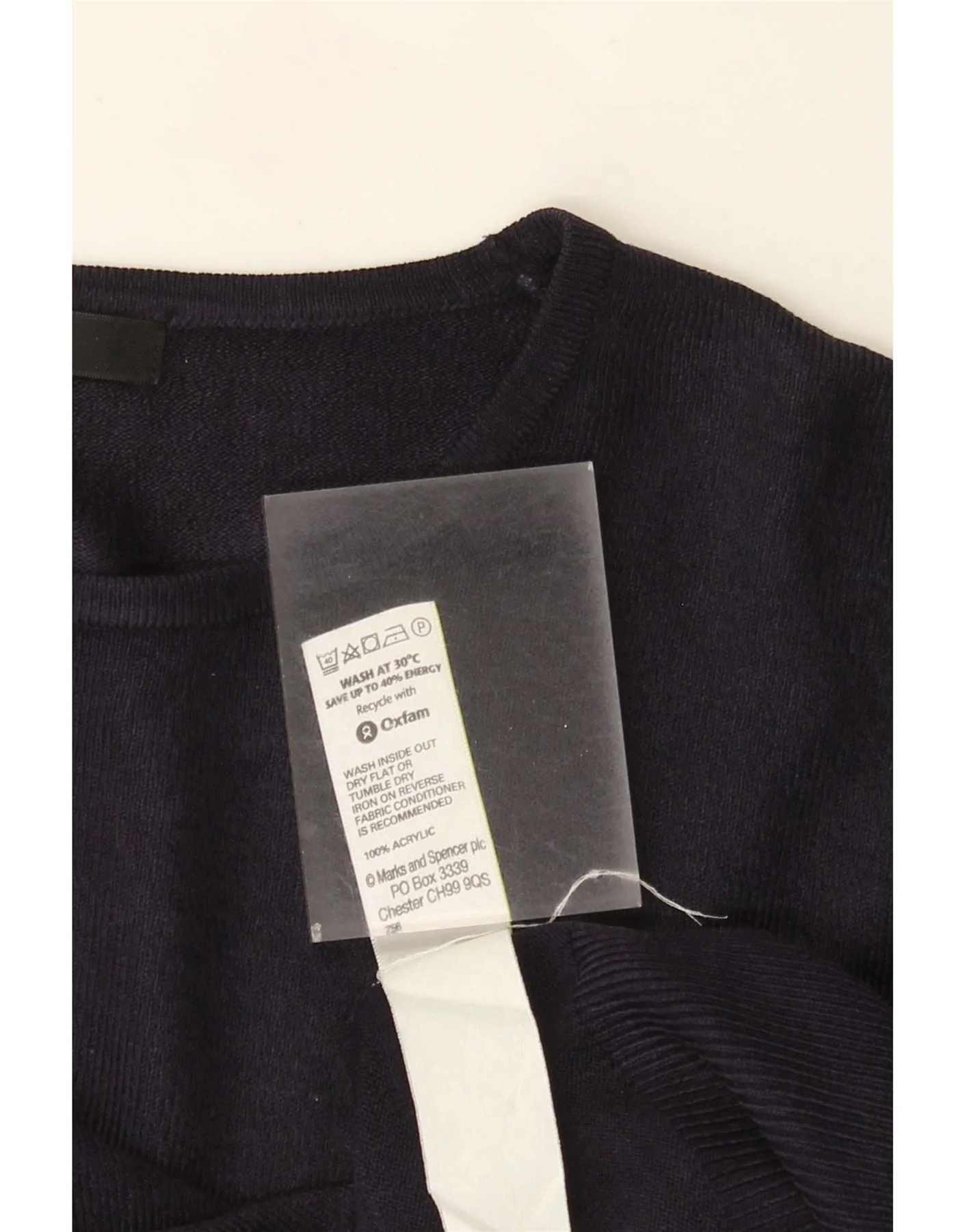 Marks & Spencer Womens Boat Neck Jumper Sweater UK 14 Large Navy Blue - Image 4