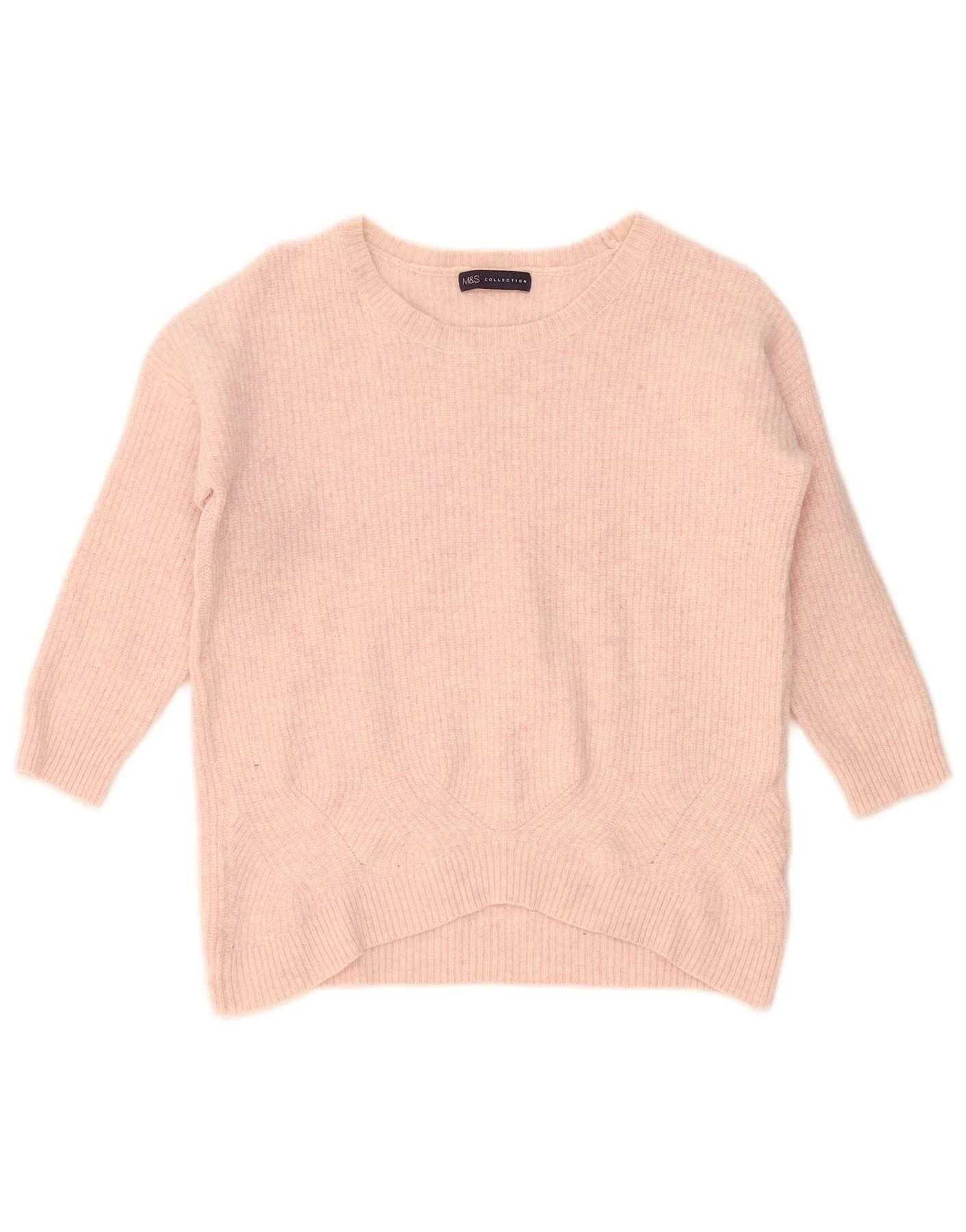 Marks & Spencer Womens Boat Neck Jumper Sweater UK 14 Medium Pink