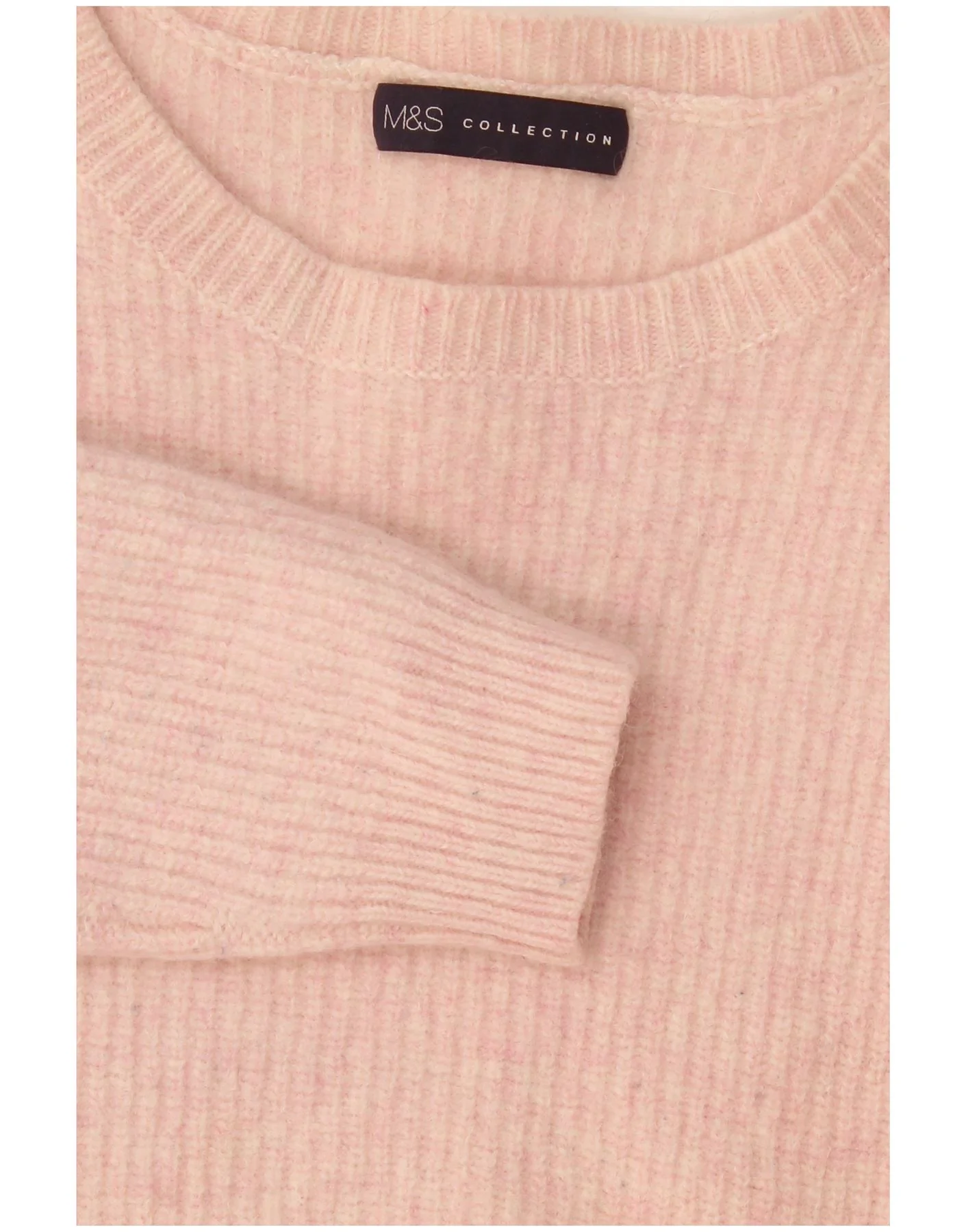 Marks & Spencer Womens Boat Neck Jumper Sweater UK 14 Medium Pink - Image 3