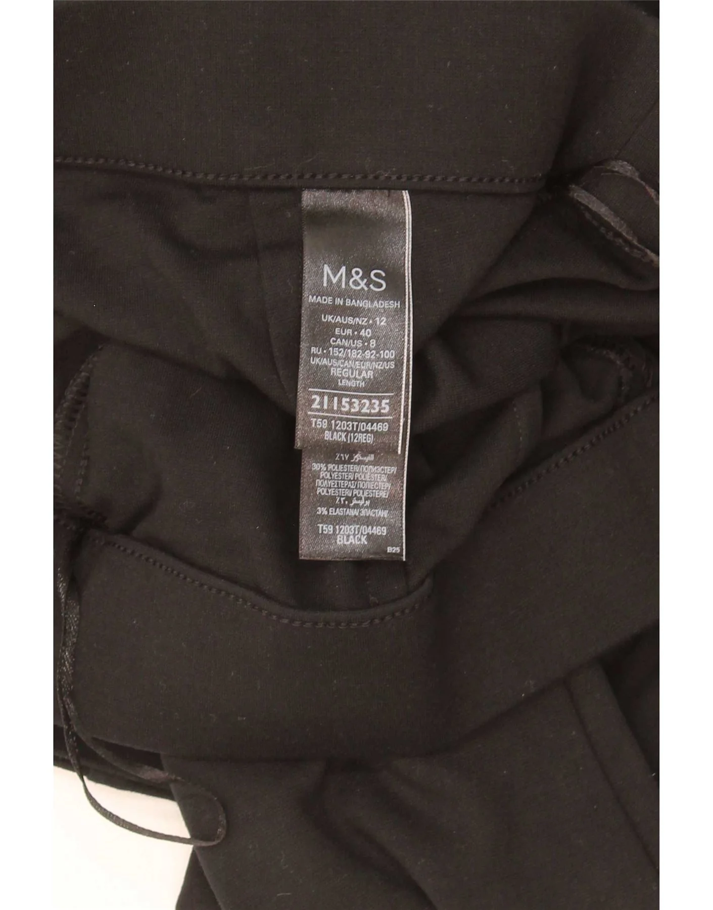 Marks & Spencer Womens Bootcut Casual Trousers UK 12 Medium W30 L29 Black - Image 4