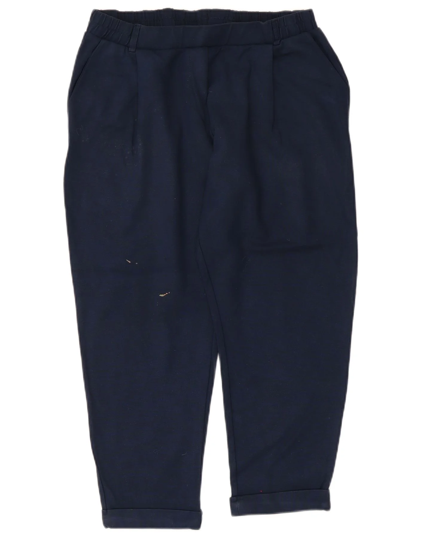 Marks & Spencer Womens Capri Trousers UK 12 Medium W36 L22 Navy Blue