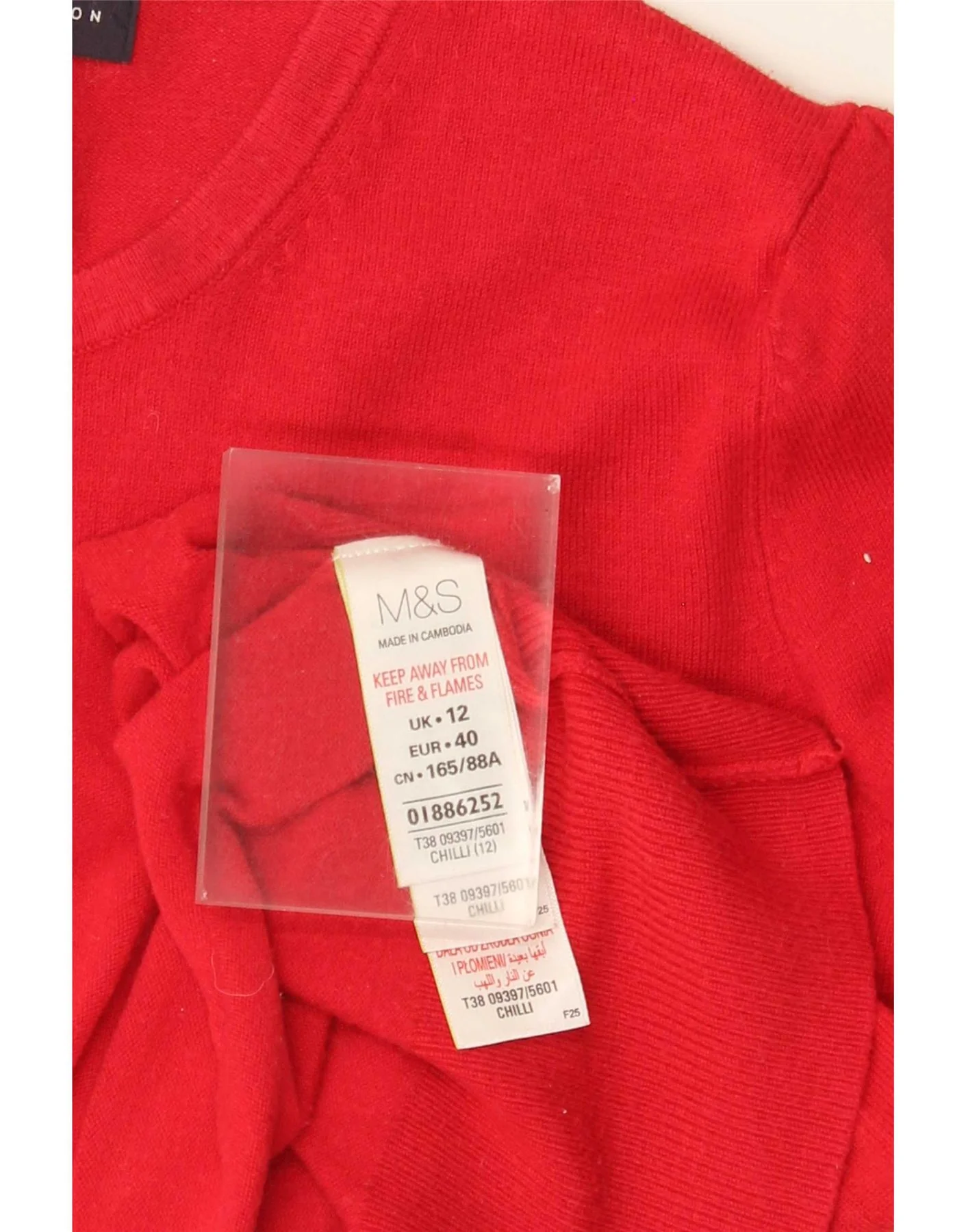 Marks & Spencer Womens Cardigan Sweater UK 12 Medium Red Viscose - Image 4