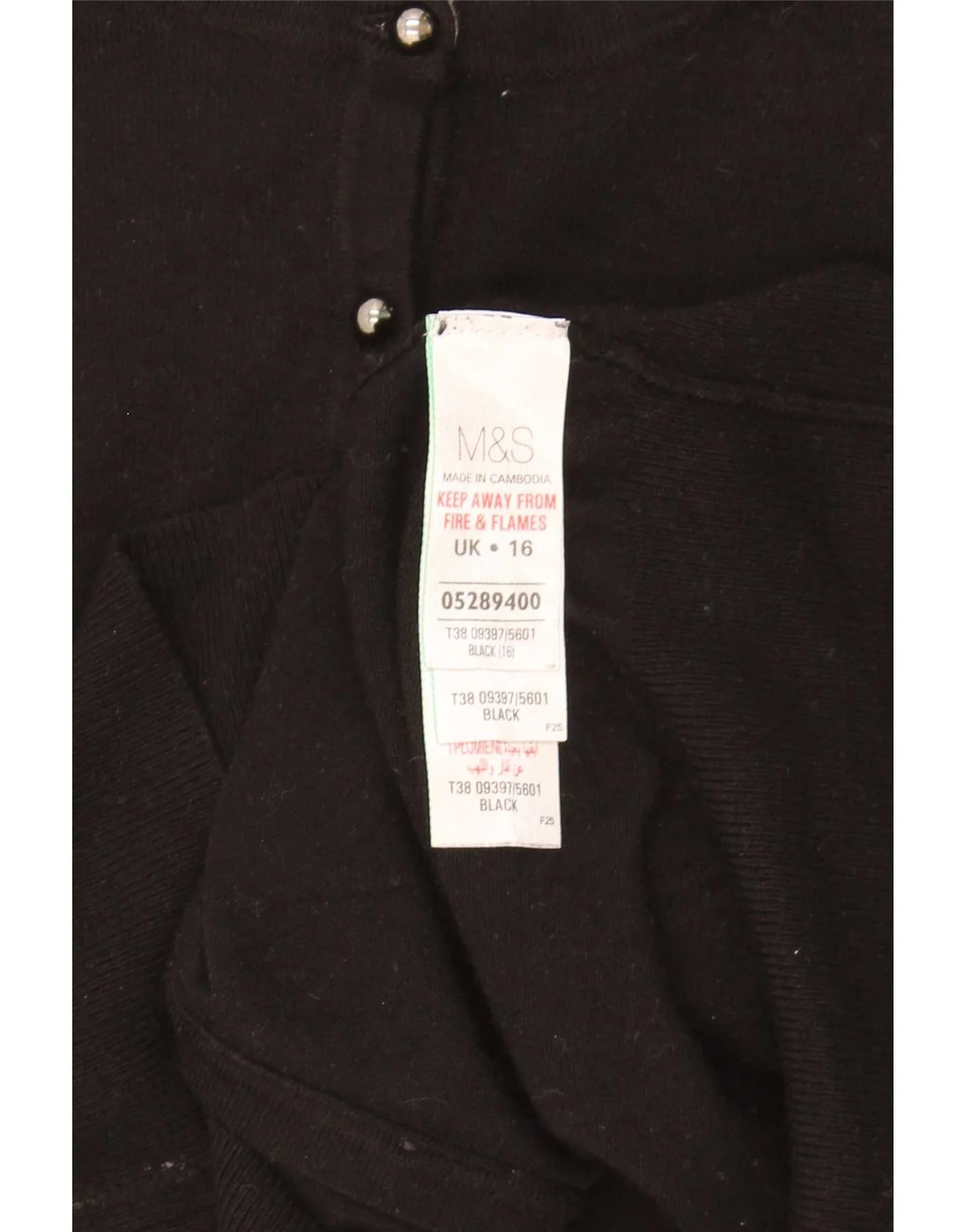 Marks & Spencer Womens Cardigan Sweater UK 16 Large Black Viscose - Image 5