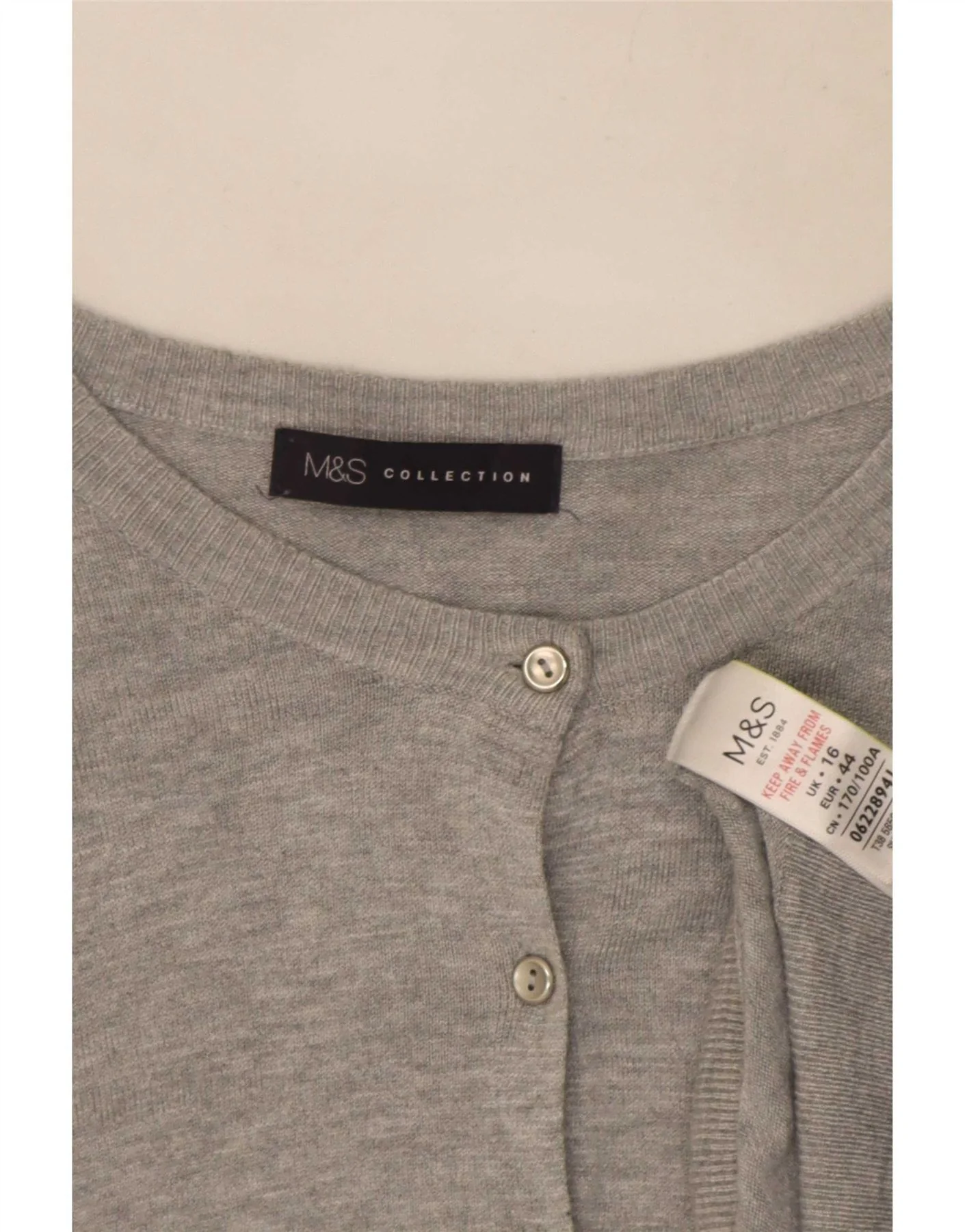 Marks & Spencer Womens Cardigan Sweater UK 16 Large Grey Viscose - Image 5