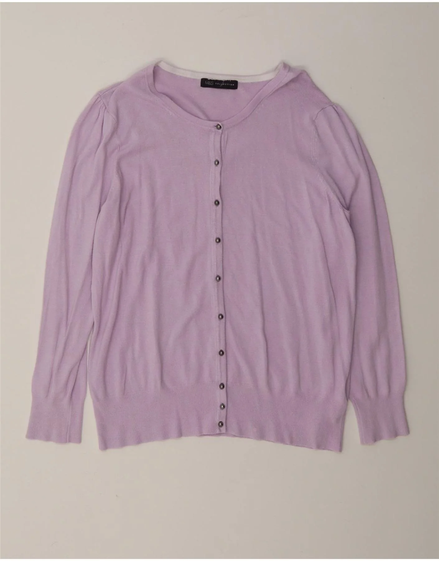 Marks & Spencer Womens Cardigan Sweater UK 16 Large Purple Viscose