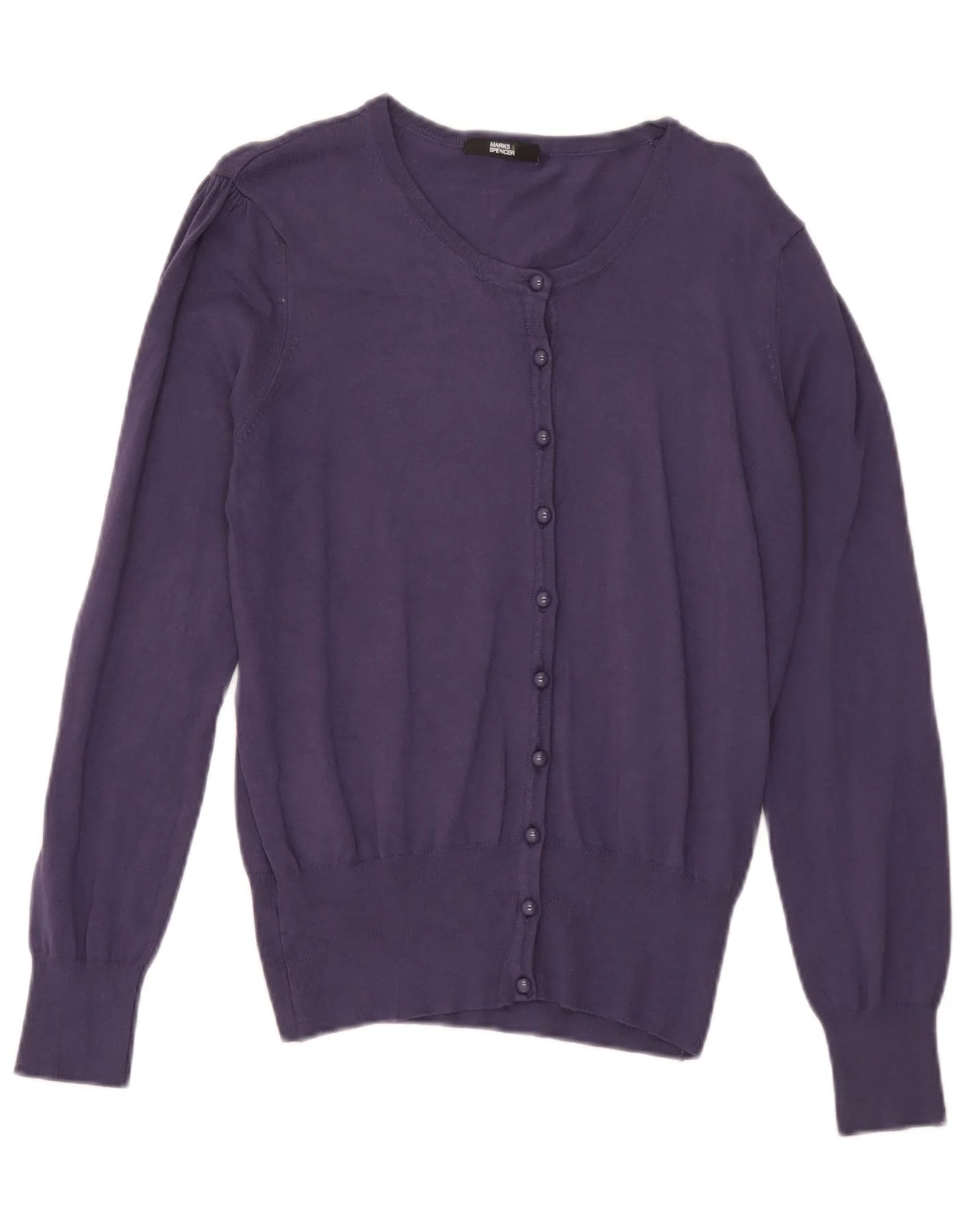 Marks & Spencer Womens Cardigan Sweater UK 16 Large Purple Viscose