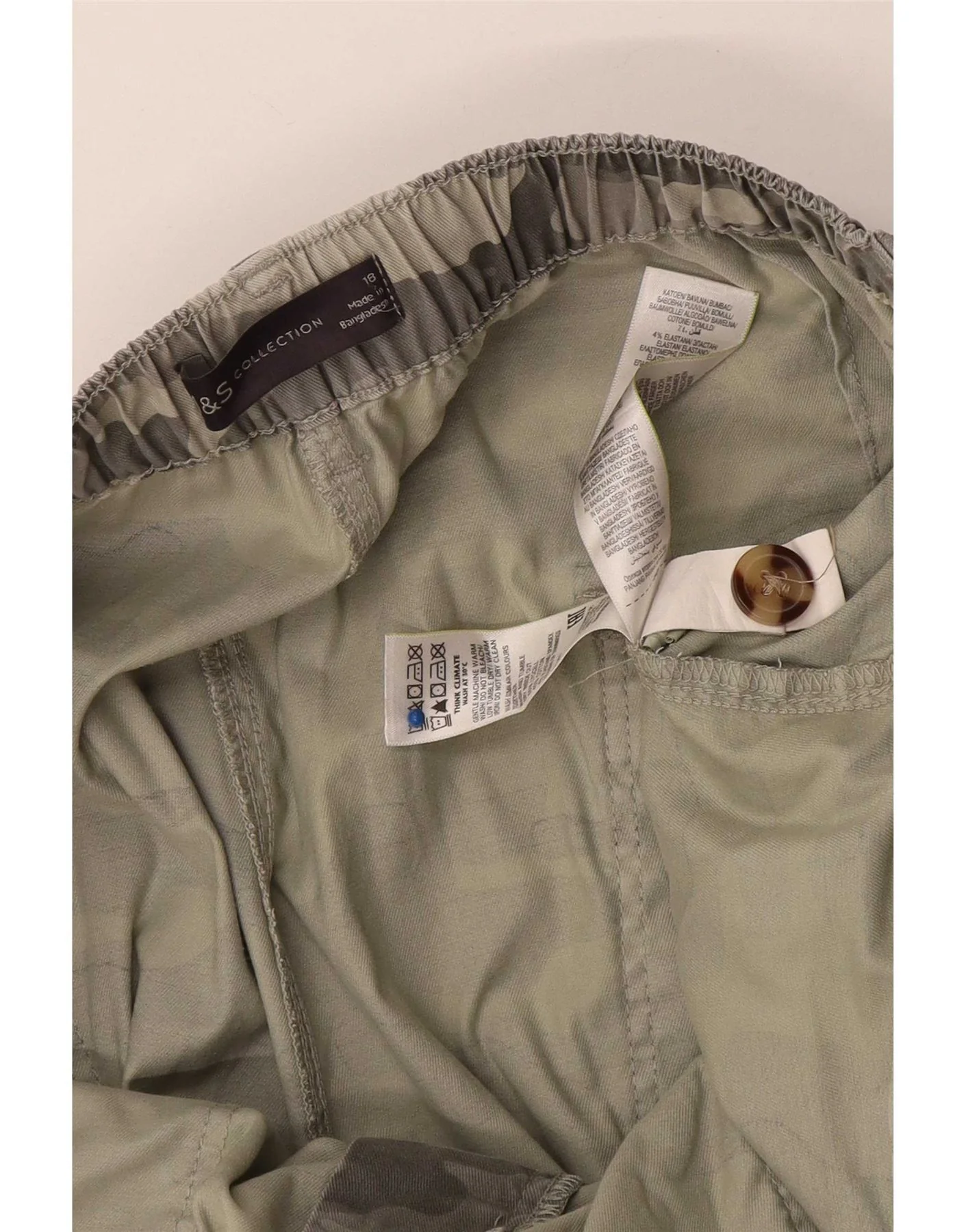 Marks & Spencer Womens Cargo Trousers UK 18 XL W36 L28 Grey Camouflage - Image 3