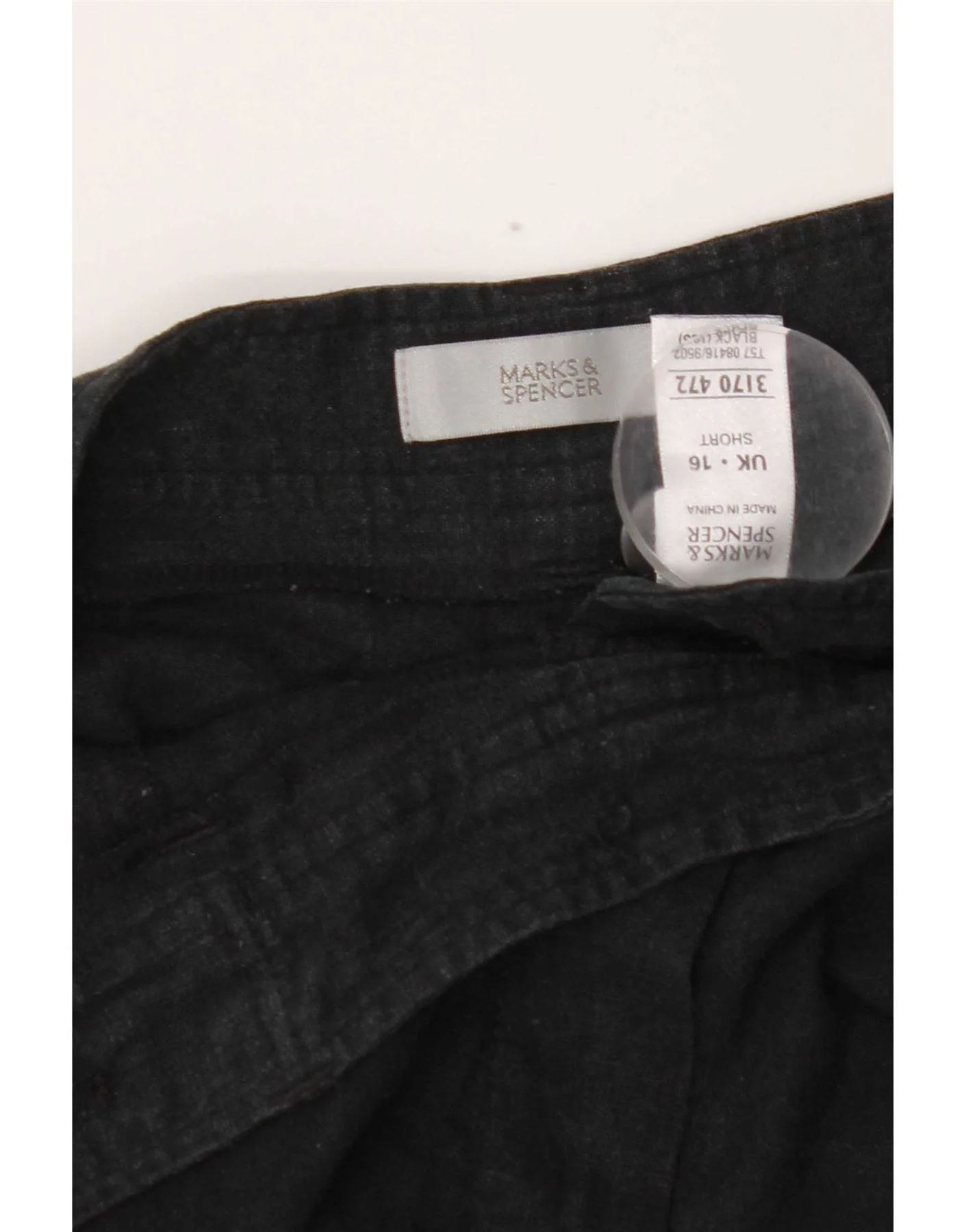 Marks & Spencer Womens Casual Shorts UK 16 Large W34 Black Linen - Image 4