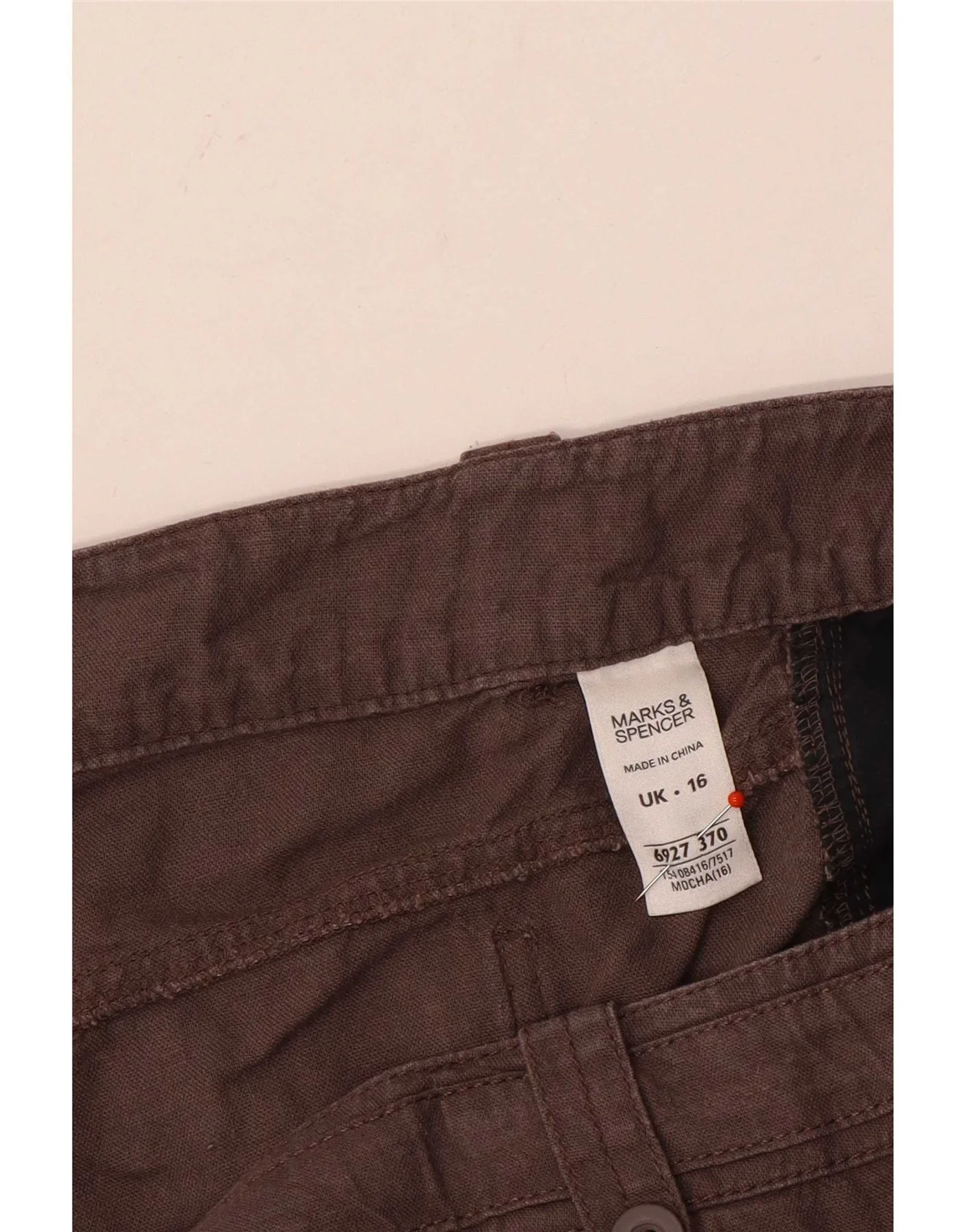 Marks & Spencer Womens Casual Shorts UK 16 Large W36 Brown Linen - Image 4