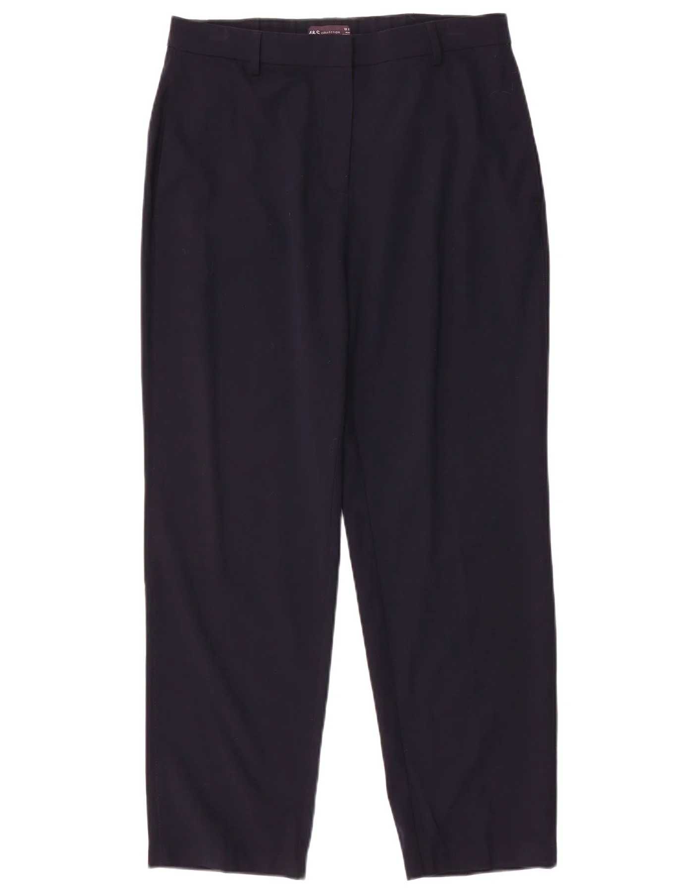 Marks & Spencer Womens Chino Trousers UK 12 Medium W32 L27 Navy Blue