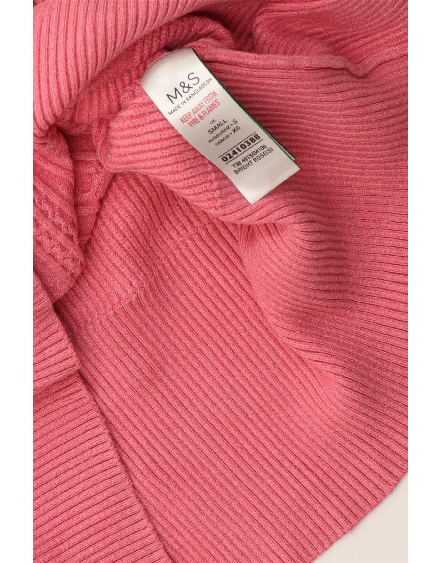 Marks & Spencer Womens Crew Neck Jumper Sweater UK 10 Small Pink Viscose - Image 3
