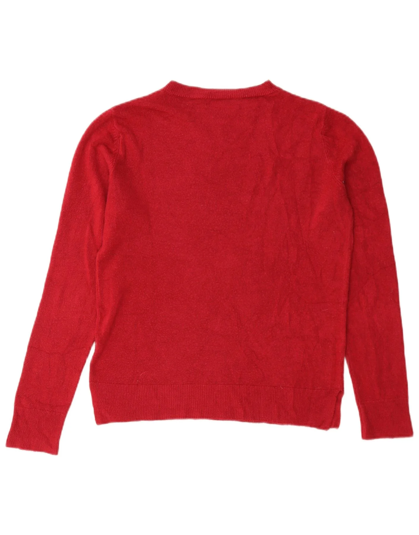 Marks & Spencer Womens Crew Neck Jumper Sweater UK 10 Small Red Acrylic - Image 2