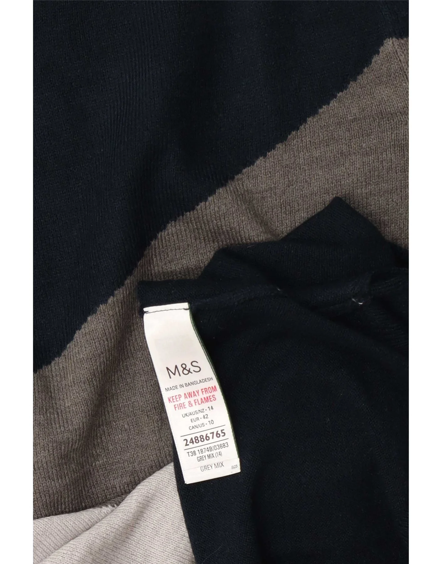 Marks & Spencer Womens Crew Neck Jumper Sweater UK 14 Large Grey - Image 4