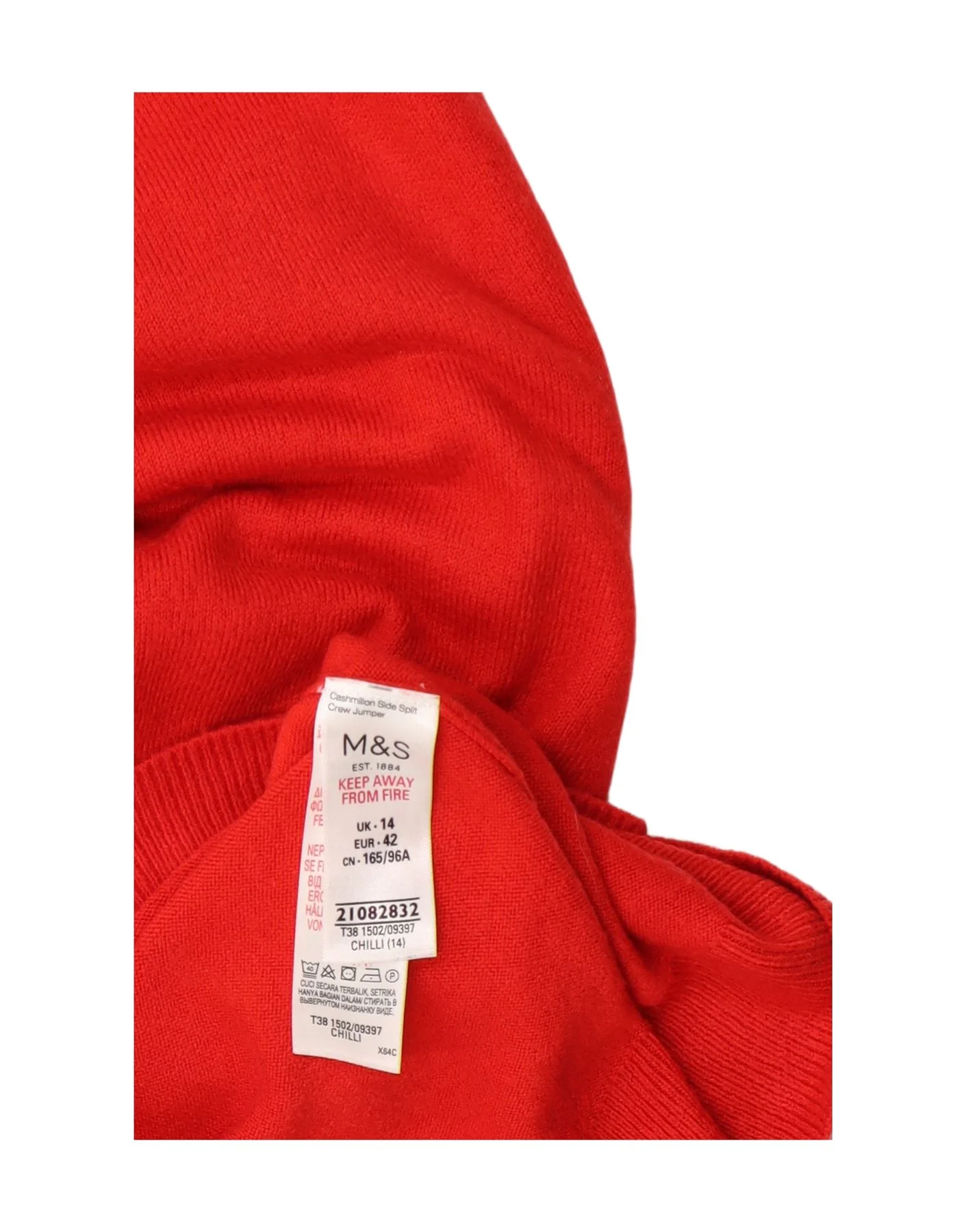 Marks & Spencer Womens Crew Neck Jumper Sweater UK 14 Large Red Acrylic - Image 4