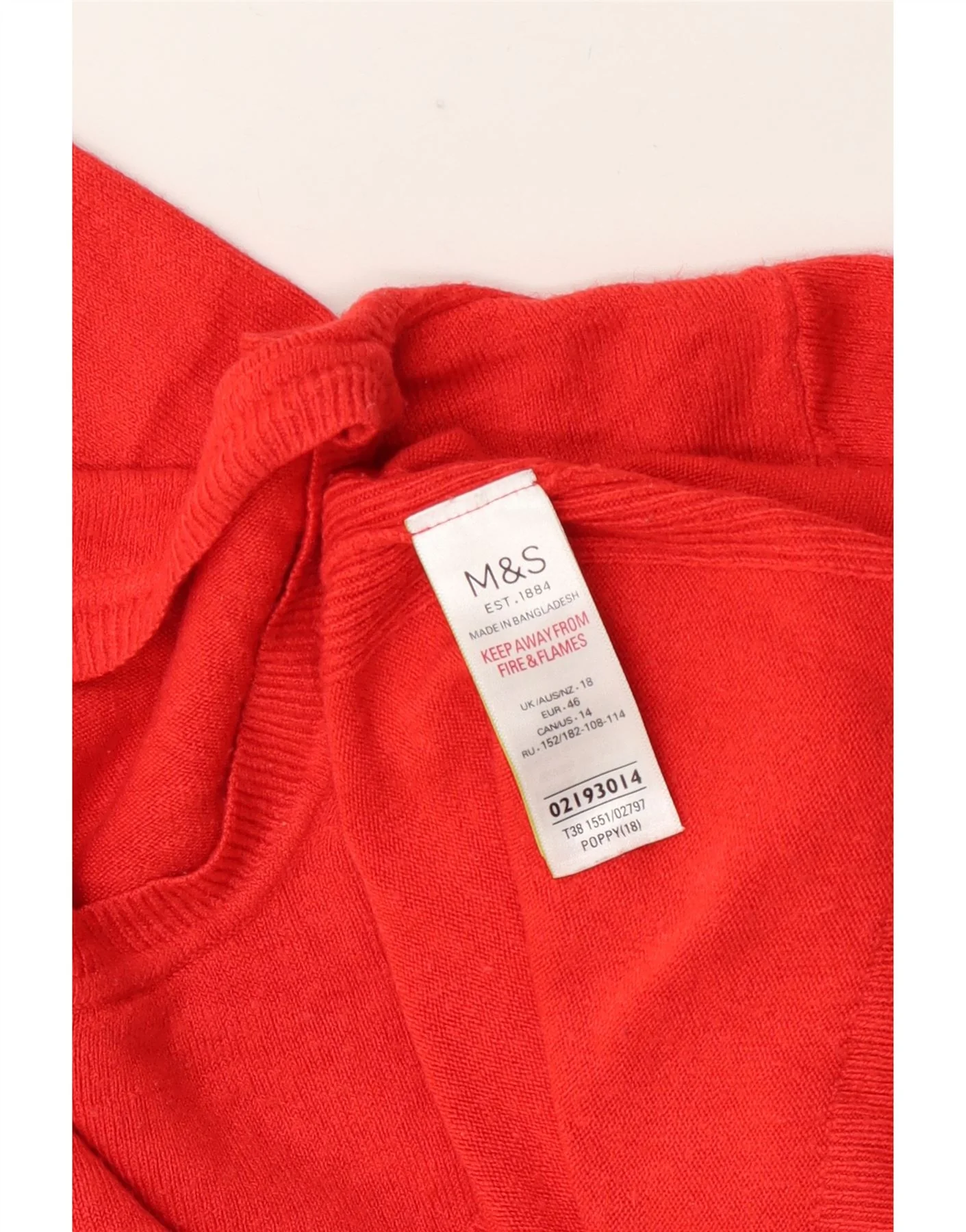Marks & Spencer Womens Crew Neck Jumper Sweater UK 18 XL Red Acrylic - Image 3