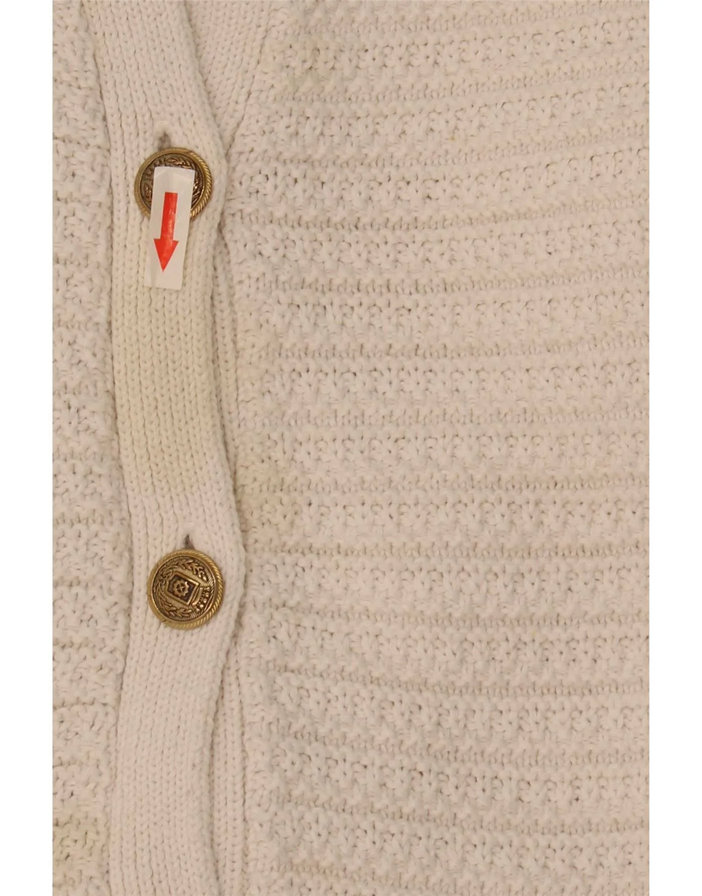 Marks & Spencer Womens Crop Cardigan Sweater UK 16 Large Off White Striped - Image 4