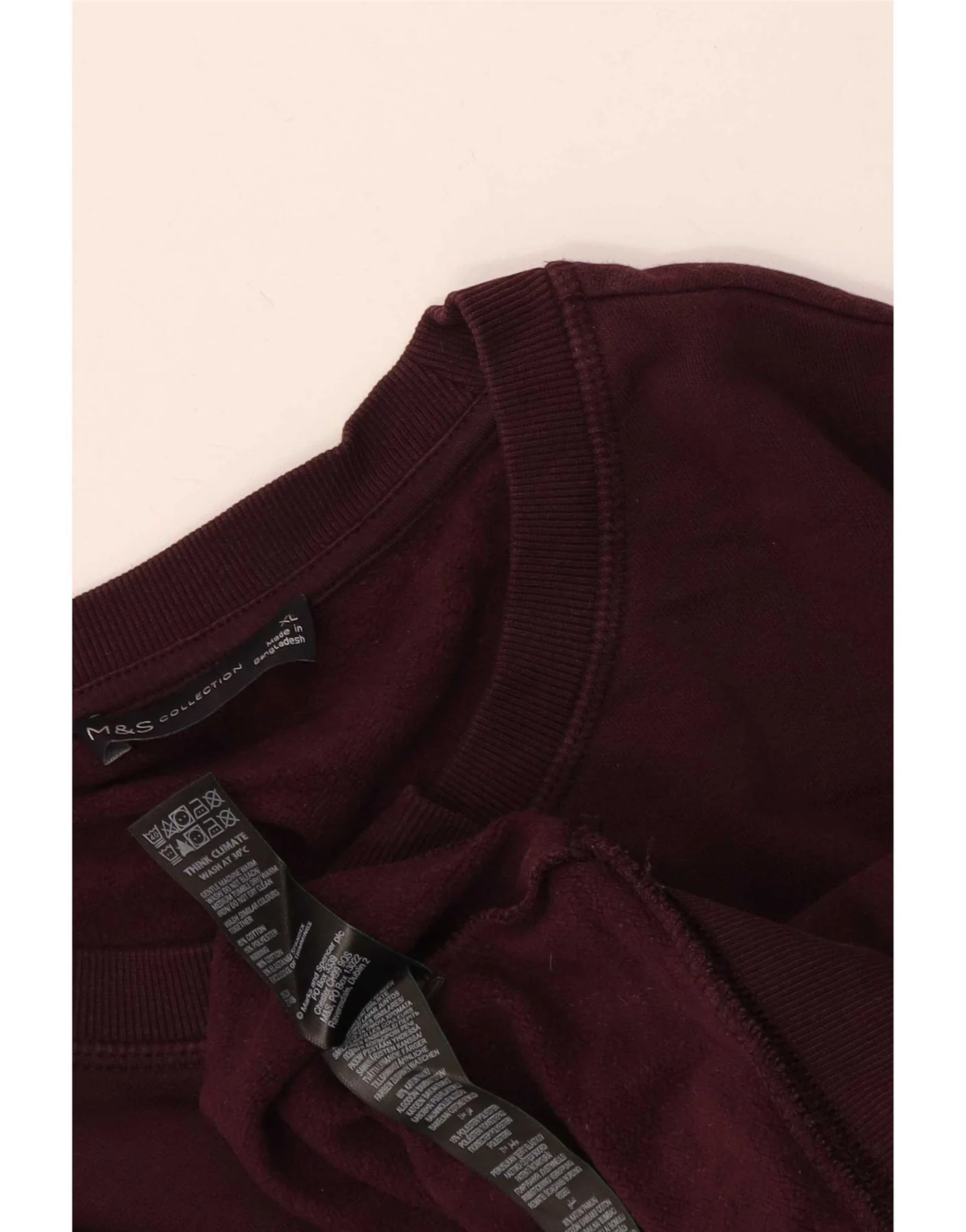 Marks & Spencer Womens Crop Oversized Sweatshirt Jumper UK 18 XL Burgundy - Image 3