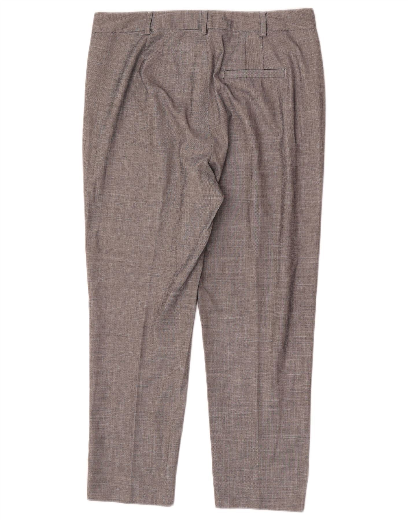 Marks & Spencer Womens Crop Tapered Suit Trousers UK 12 Medium W30 L25 Grey - Image 2
