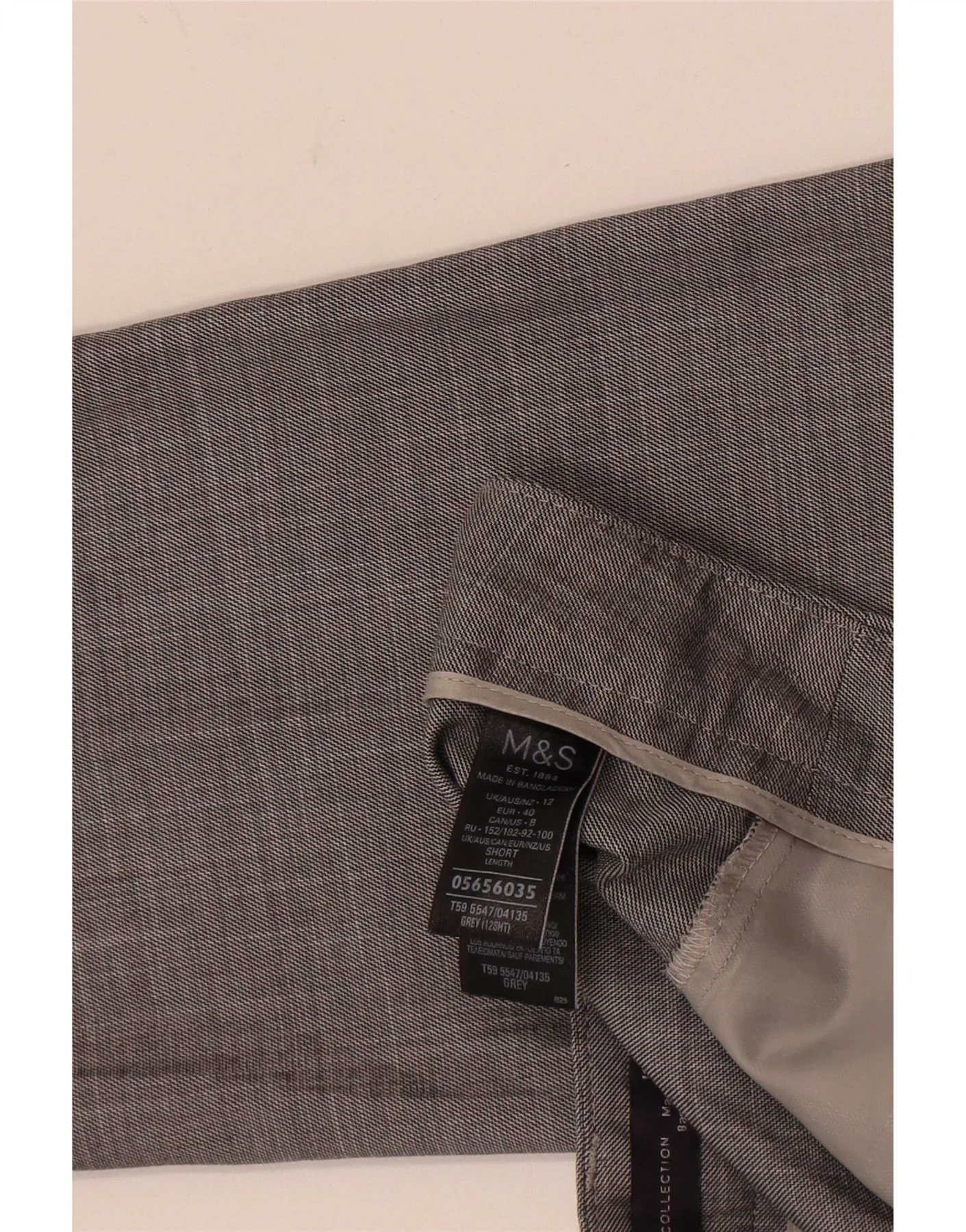 Marks & Spencer Womens Crop Tapered Suit Trousers UK 12 Medium W30 L25 Grey - Image 4