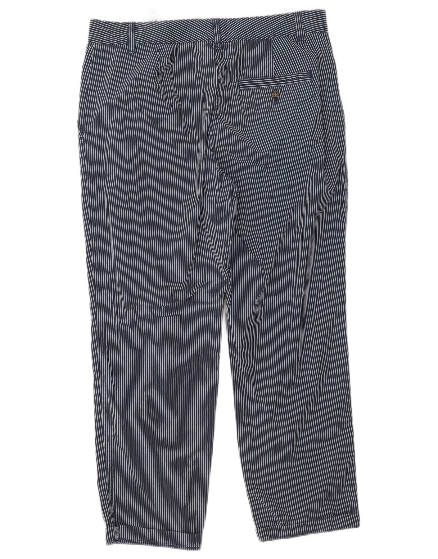 Marks & Spencer Womens Cropped Trousers UK 12 Medium W32 L25 Navy Blue - Image 2