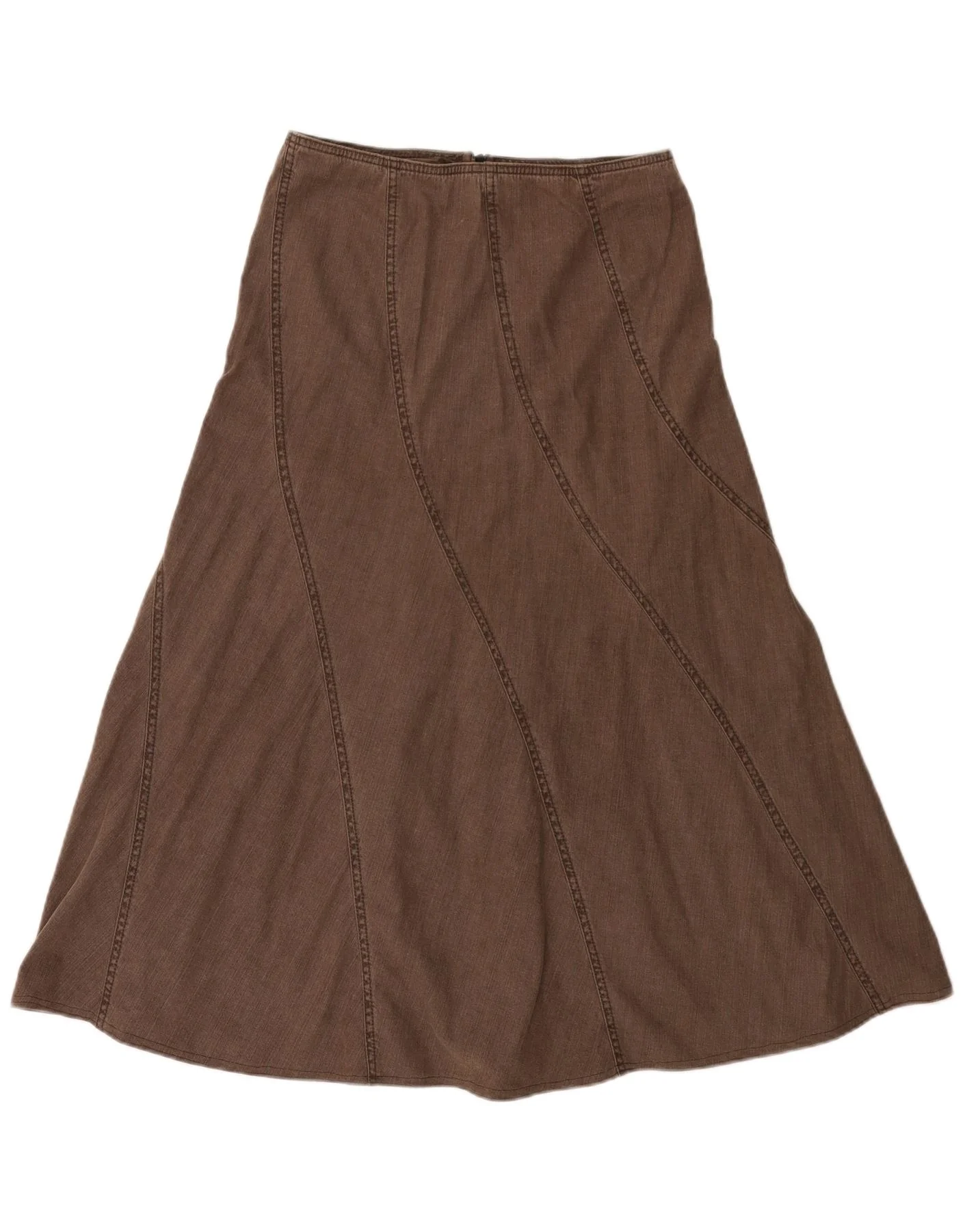 Marks & Spencer Womens Denim Skirt UK 10 Small W28 Brown Cotton