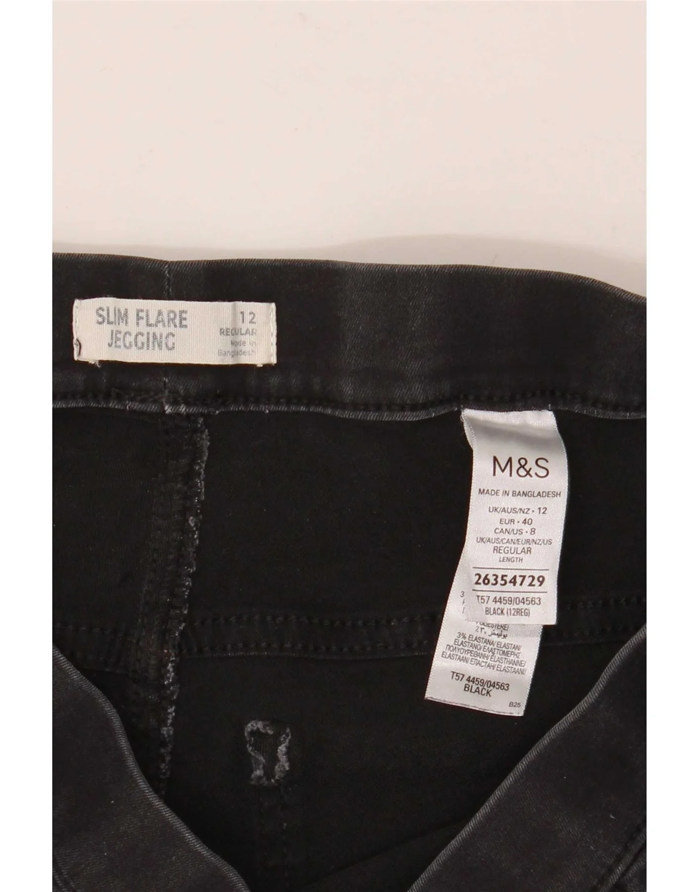 Marks & Spencer Womens Flare Slim Jegging Jeans UK 12 Medium W30 L30 Black - Image 4