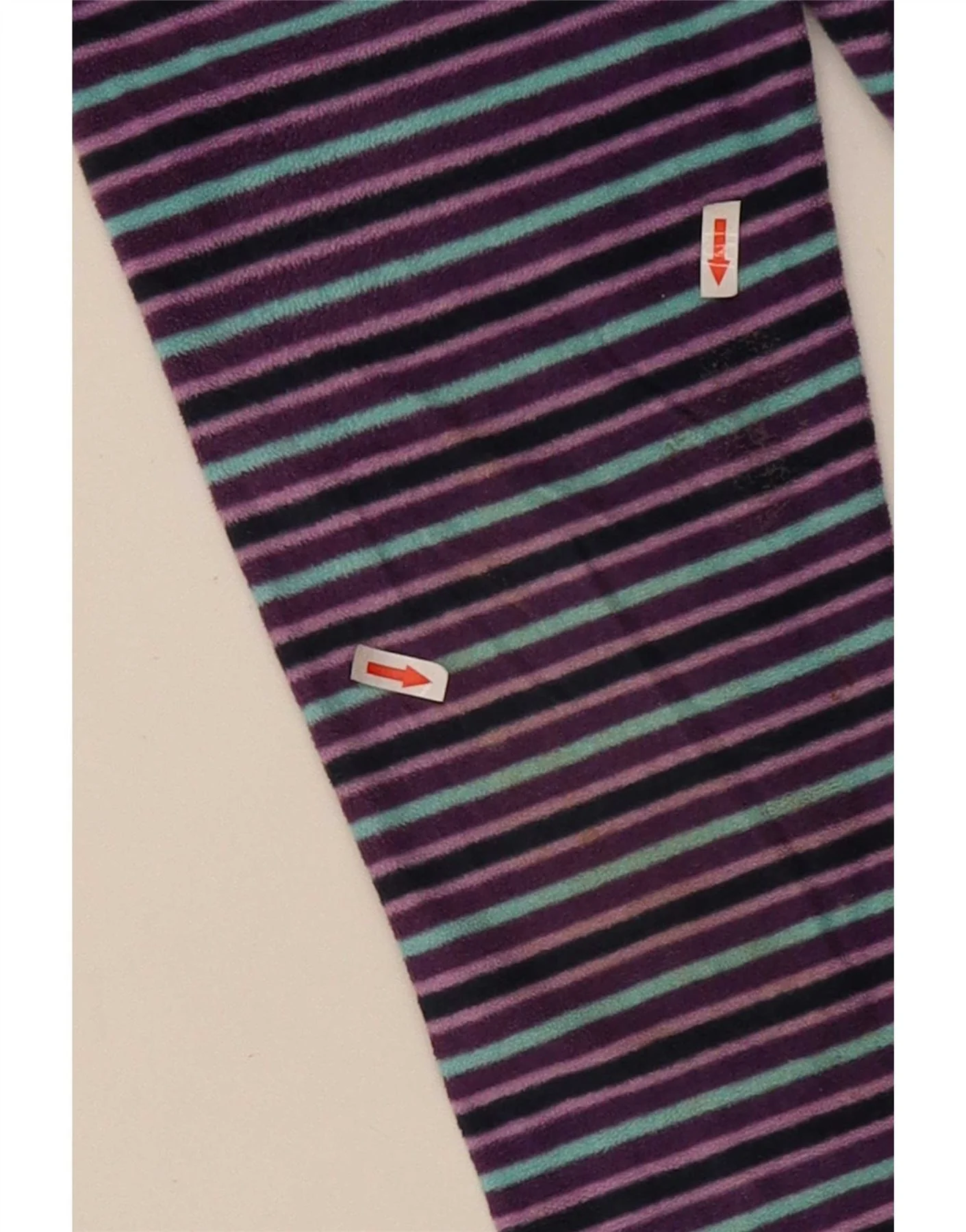 Marks & Spencer Womens Fleece Jacket UK 22 2XL Purple Striped Polyester - Image 3