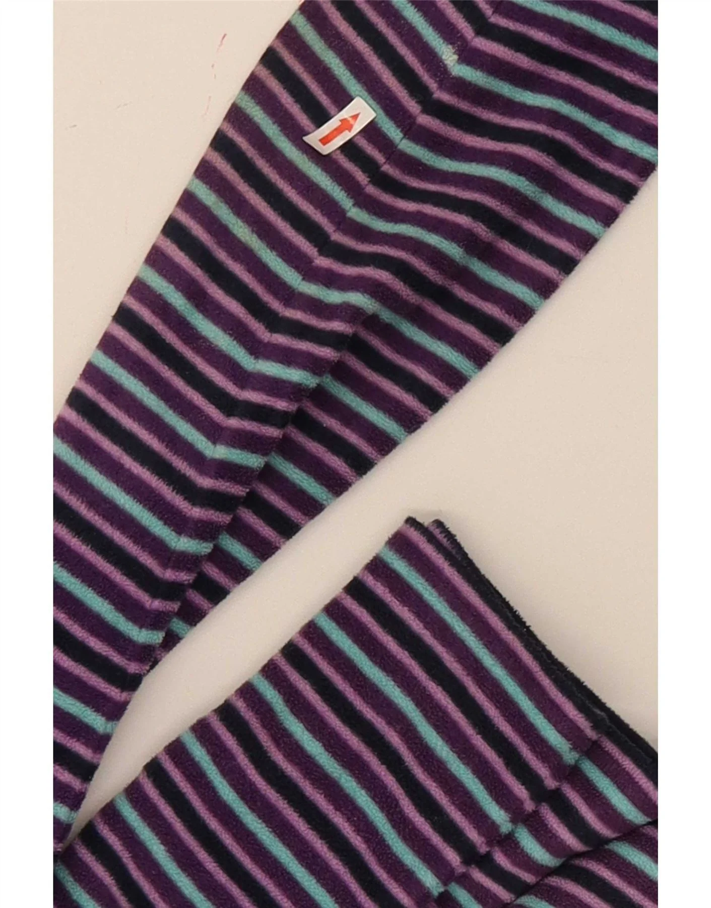 Marks & Spencer Womens Fleece Jacket UK 22 2XL Purple Striped Polyester - Image 4