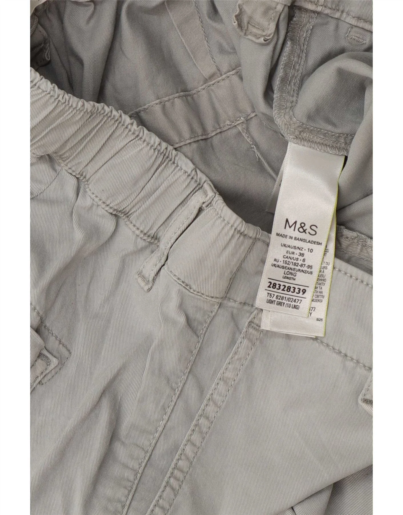 Marks & Spencer Womens High Waist Cargo Trousers UK 10 Small W27 L29 Grey - Image 3