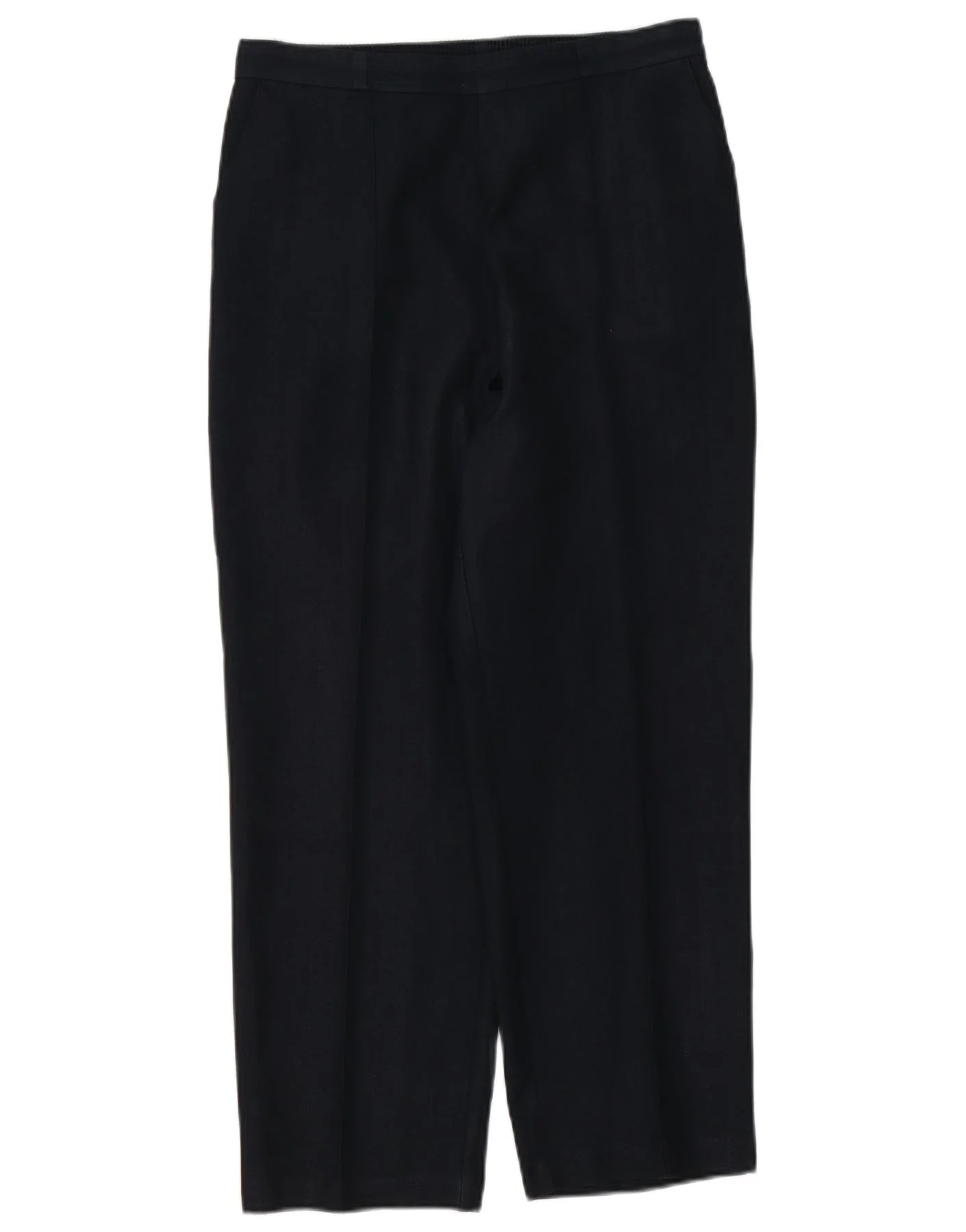 Marks & Spencer Womens High Waist Cropped Trousers UK 10 Small W30 L26 Navy