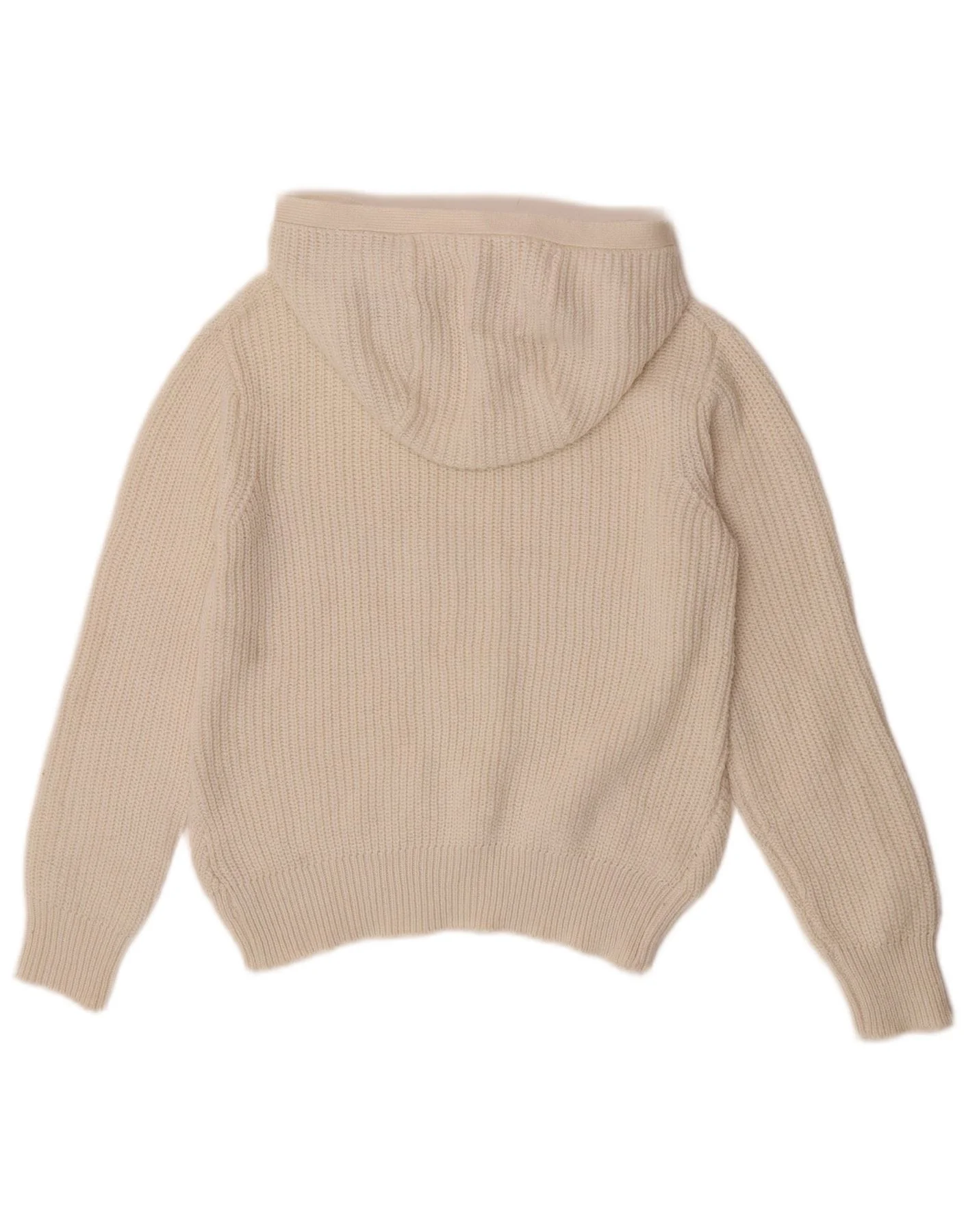 Marks & Spencer Womens Hooded Jumper Sweater UK 10 Small Off White - Image 2