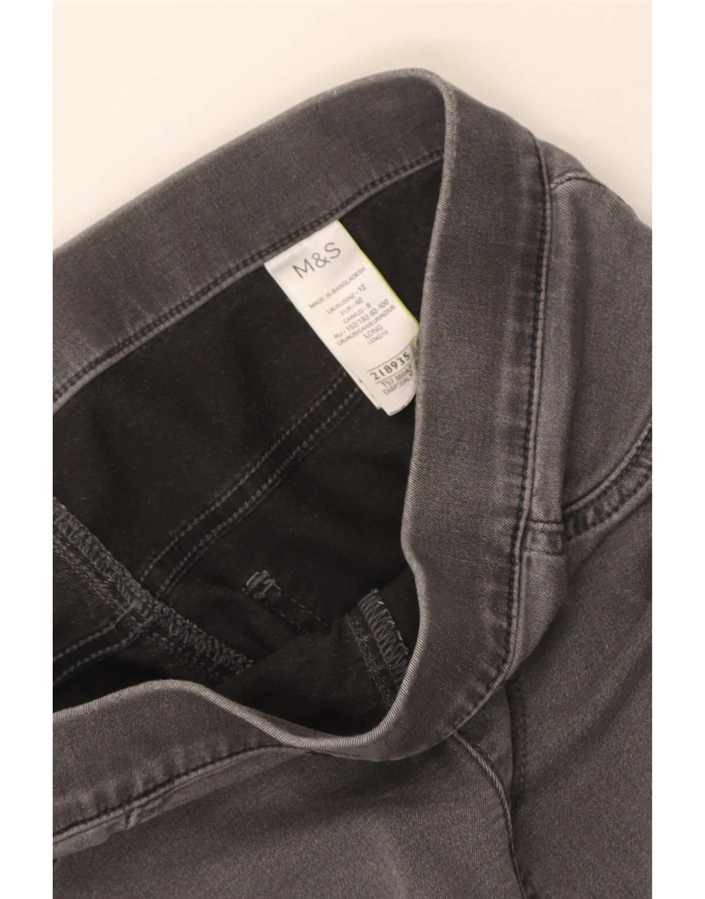 Marks & Spencer Womens Jegging Jeans UK 12 Medium W30 L28 Grey Cotton - Image 3