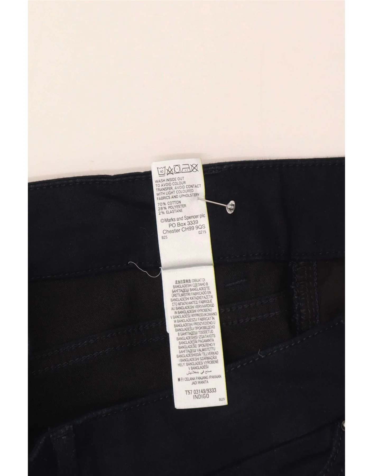 Marks & Spencer Womens Jegging Jeans UK 14 Medium W30 L30 Navy Blue Cotton - Image 3