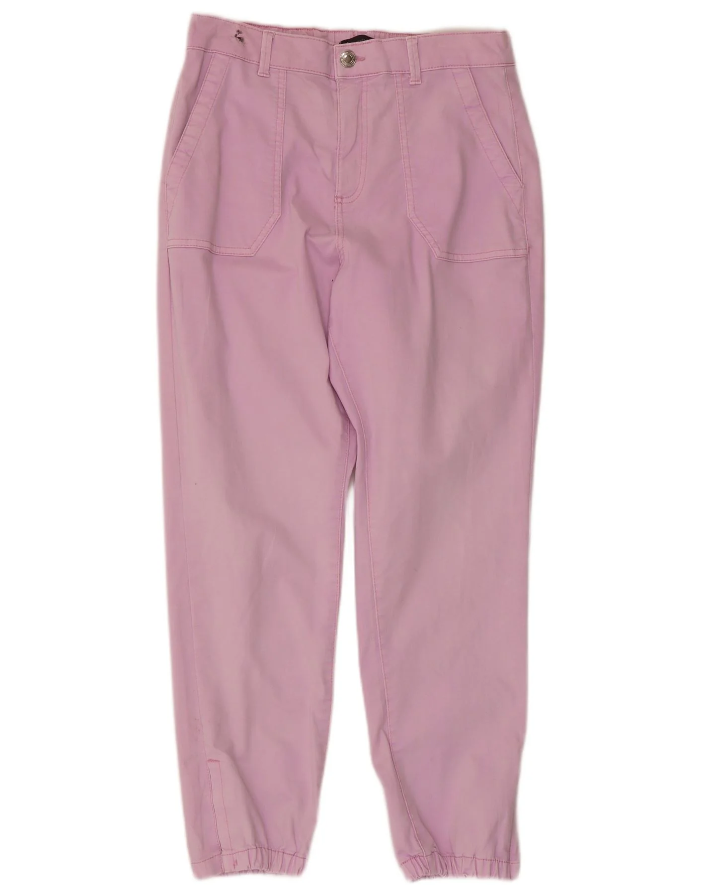 Marks & Spencer Womens Joggers Chino Trousers UK 12 Medium W28 L26 Pink