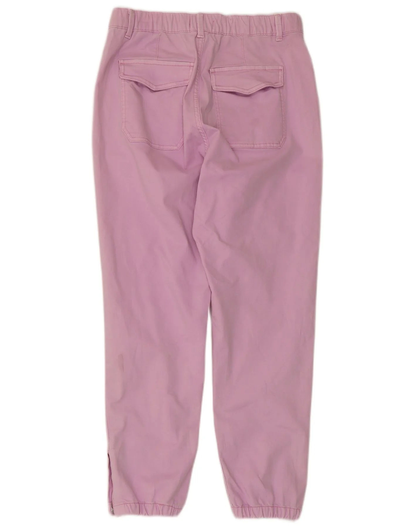 Marks & Spencer Womens Joggers Chino Trousers UK 12 Medium W28 L26 Pink - Image 2