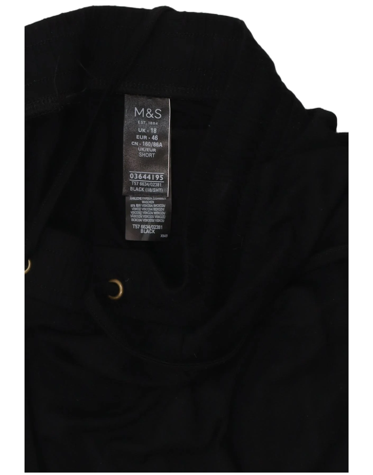 Marks & Spencer Womens Joggers Cropped Trousers UK 18 XL W40 L26 Black - Image 3
