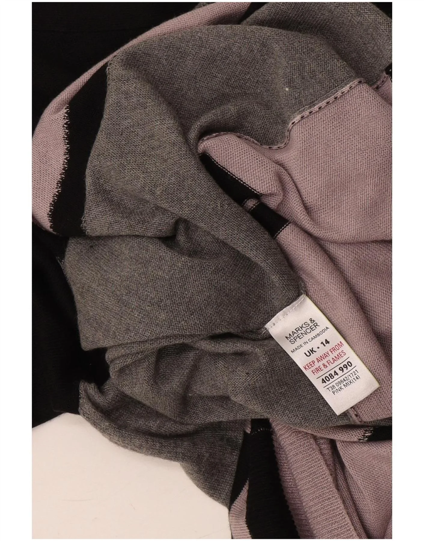 Marks & Spencer Womens Knit Tunic Dress UK 14 Medium Pink Colourblock - Image 4