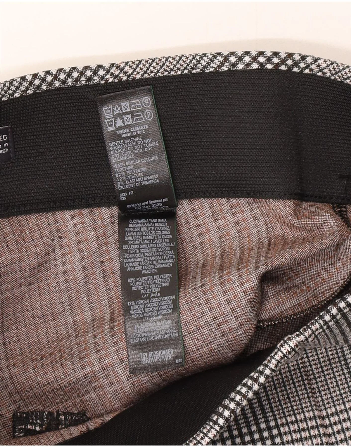Marks & Spencer Womens Leggings UK 10 Small Grey Houndstooth Polyester - Image 3
