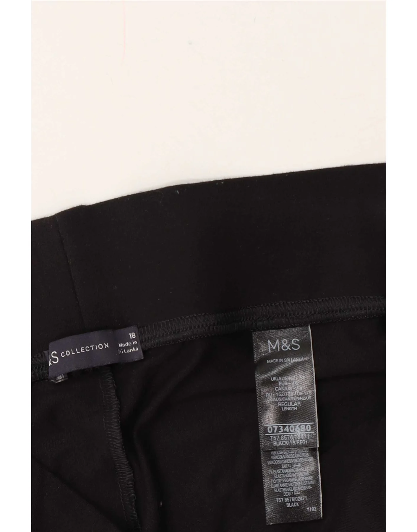 Marks & Spencer Womens Leggings UK 18 XL Black Viscose - Image 3