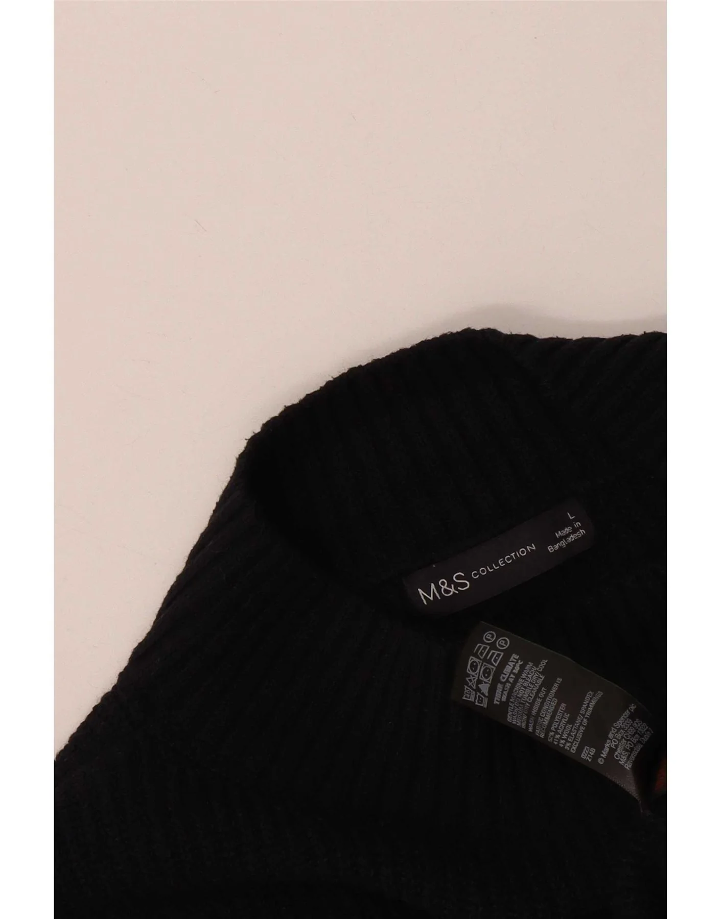 Marks & Spencer Womens Long Sleeve Jumper Dress UK 16 Large Black Polyester - Image 3