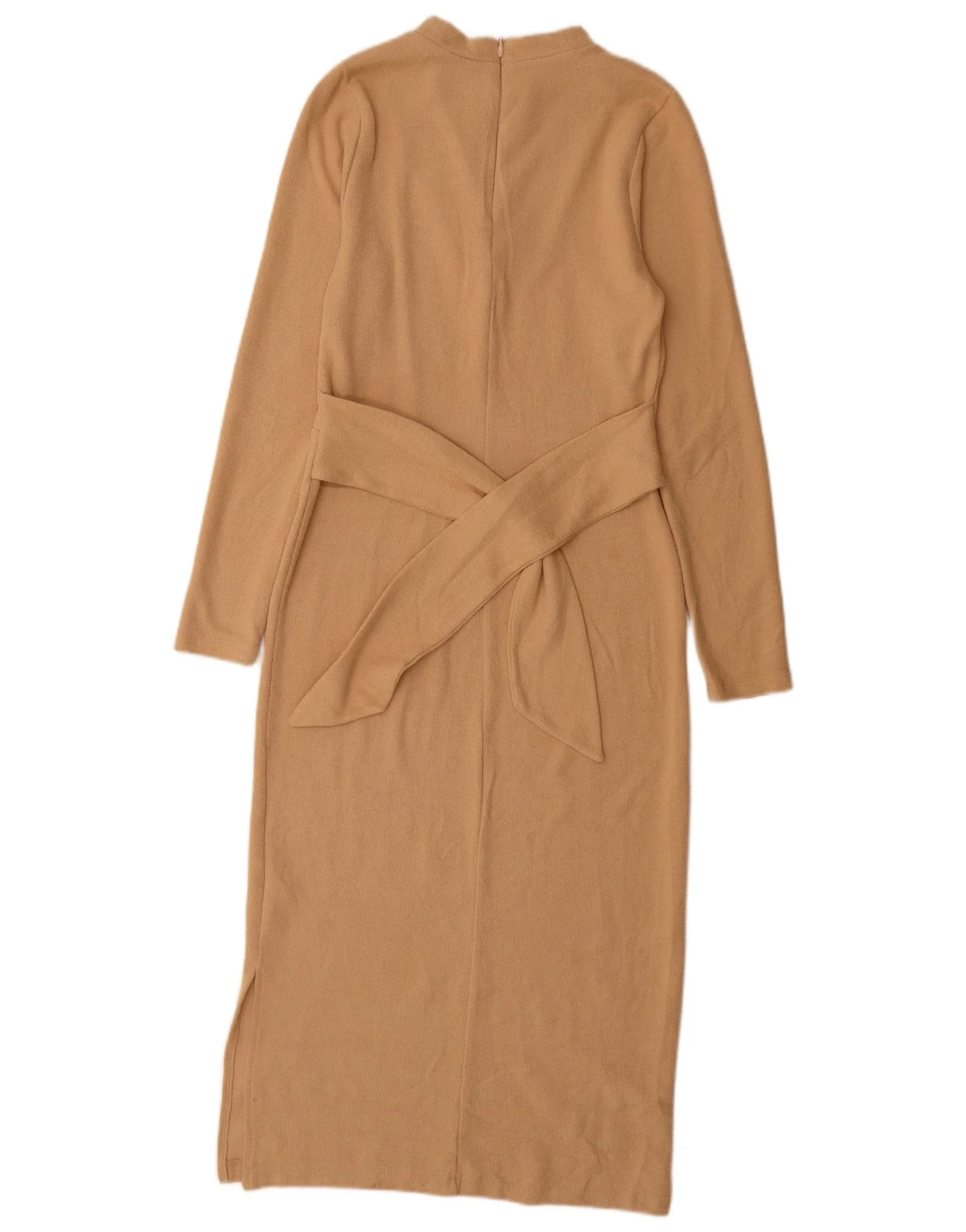 Marks & Spencer Womens Long Sleeve Jumper Dress UK 8 Small Beige Polyester - Image 2