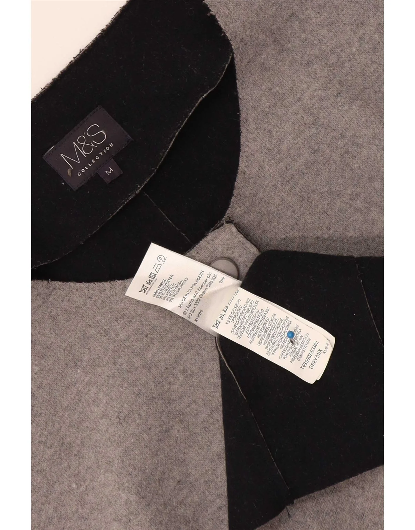Marks & Spencer Womens Longline Cardigan Sweater UK 14 Medium Grey - Image 3